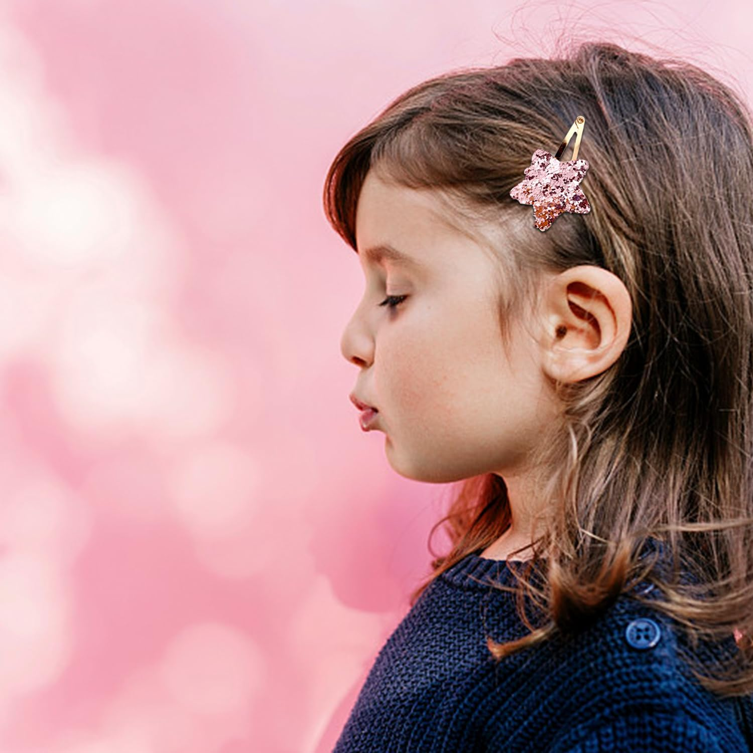 Pack of 12 Star Hair Clips, Shiny Kids Hair Clips, Cute Simple Hair Clips, Y2K Style Hair Clips, Hairstyle Decoration Hair Clips image number 4