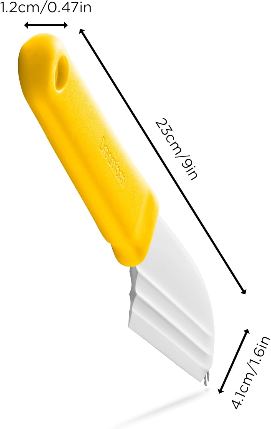 Dreamfarm Knibble Lite 3-In-1 Non-Stick Cheese Knife for Charcuterie, Slicing, Spreading, with Built-In Fork to Serve & Share Foods - 9" Yellow