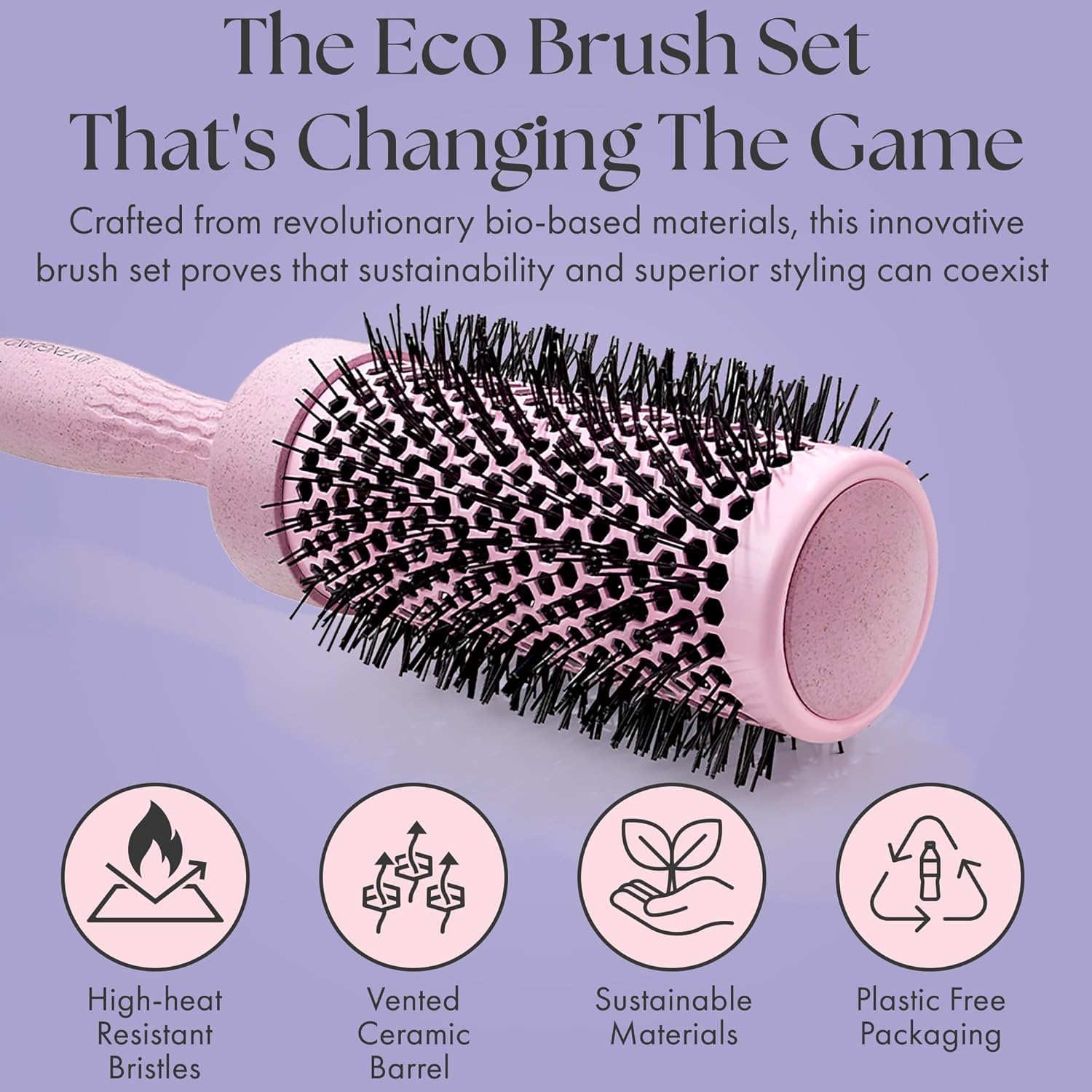 Lily England round Brush Set for Women - round Barrel Hairbrush for Blow Drying - Blow Dry Brush - the Ultimate Gift Set for Her by (Pink) image number 6