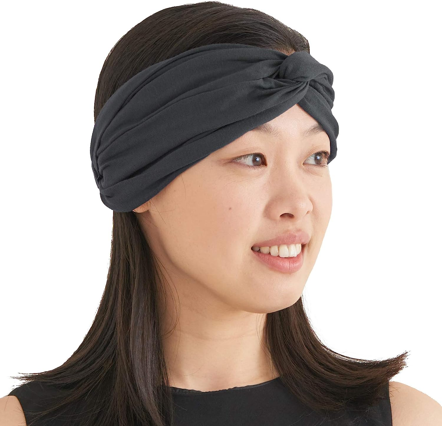 CHARM Womens Twist Turban Headband - Fashion Head Wrap Hairband Knot Hair Scarf Black