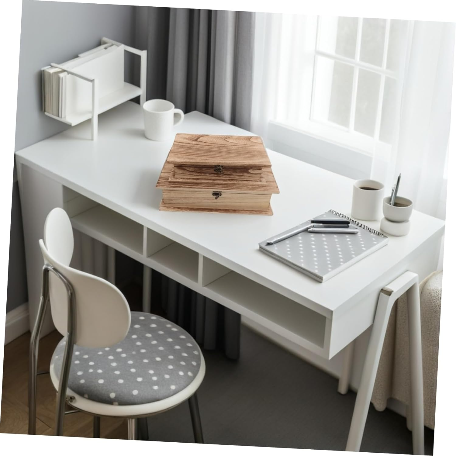 2Pcs Wooden Bible Storage Box Lockable Treasure Box Decorative Book Shape Organizer