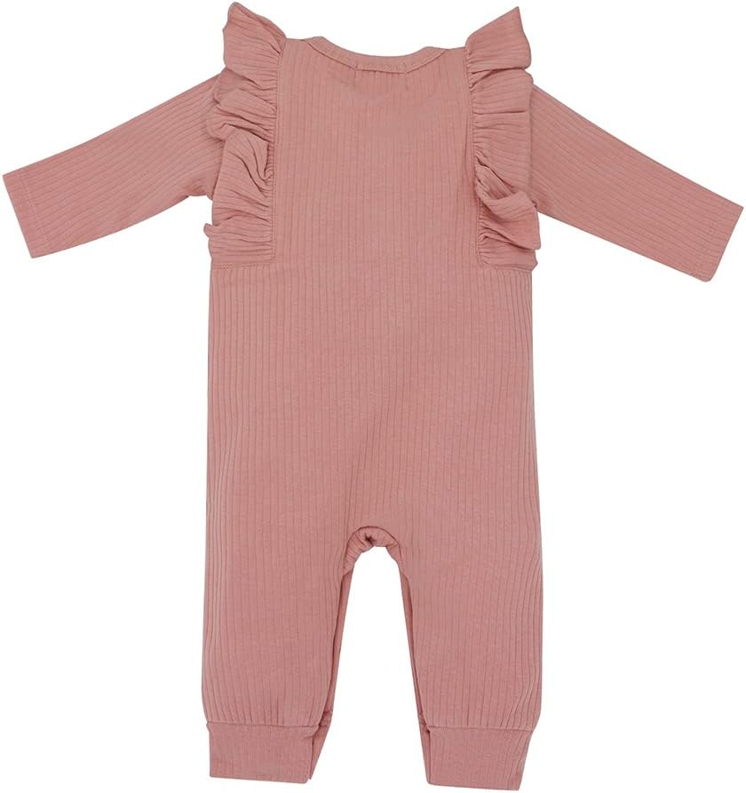 Newborn Baby Clothes - Baby Organic Cotton Long Sleeve Growsuit with Frill Gift Set with Matching Style Handband and Beanie for Baby Girls image number 5