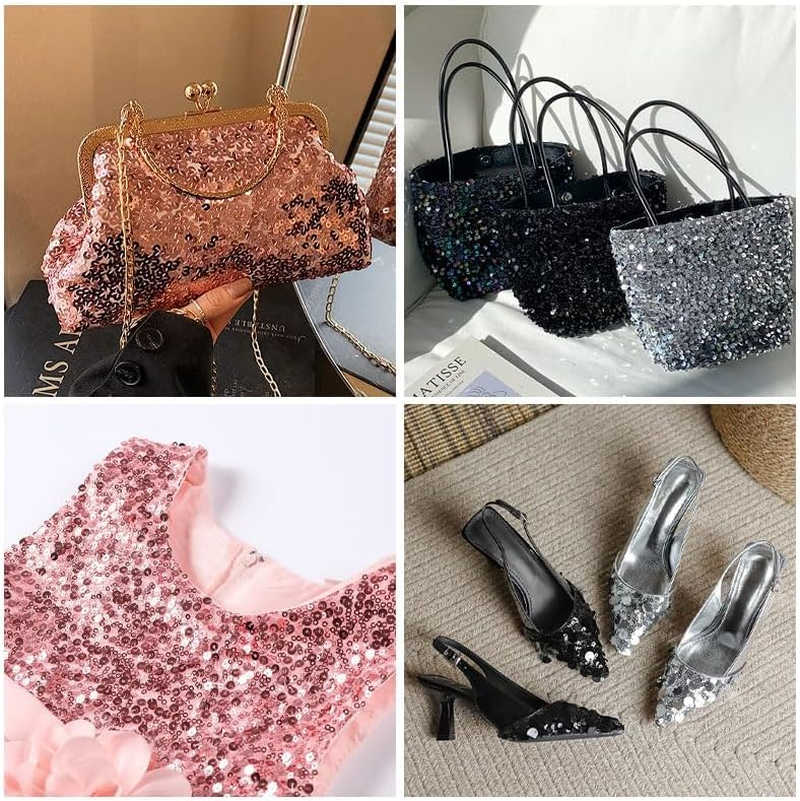 20K PCS 50G round Glitter Sequins, Sequin Art for Crafts Kids, Sequins for Sewing, Pink - Blue image number 4