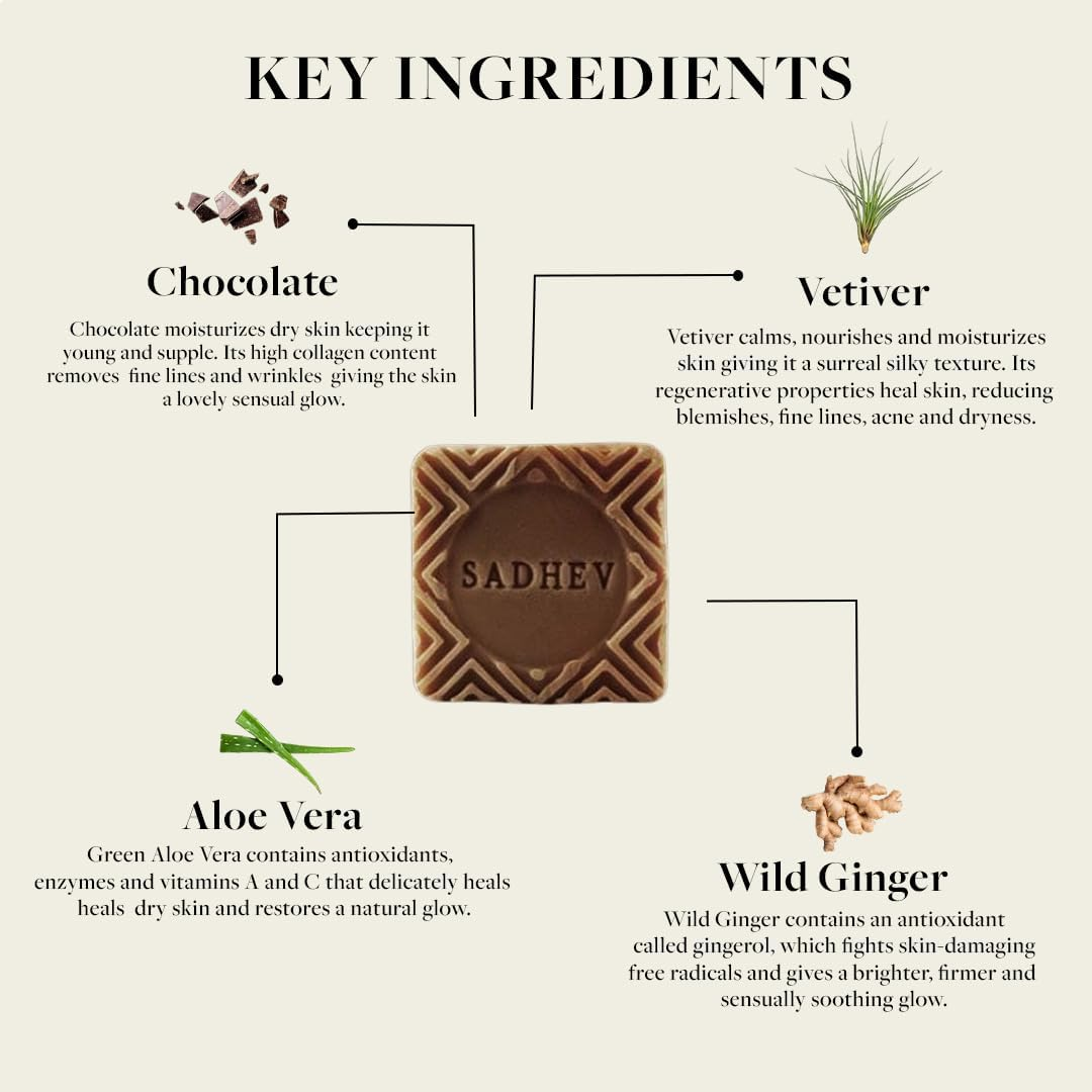 Sadhev - Moisturising Bathing Bar - Vetiver & Chocolate image number 3