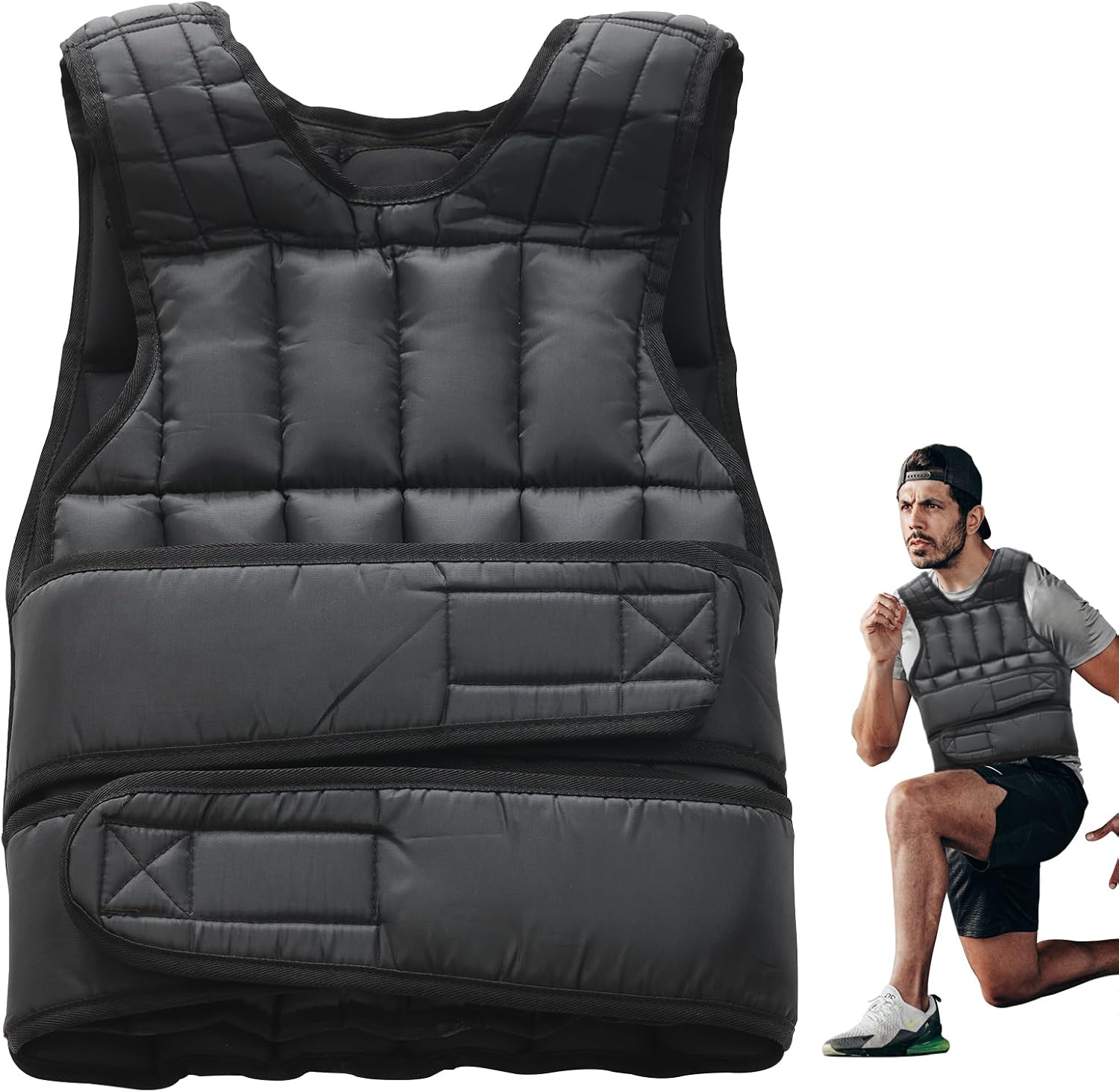 Professional Weighted Vest with 38 Weight Packs - Adjustable Weight Jacket for Men & Women,10Kg/15Kg/20Kg Exercise Vest Ideal for Strength Training, Marathon Running, Jogging, Home Fitness & Cardio