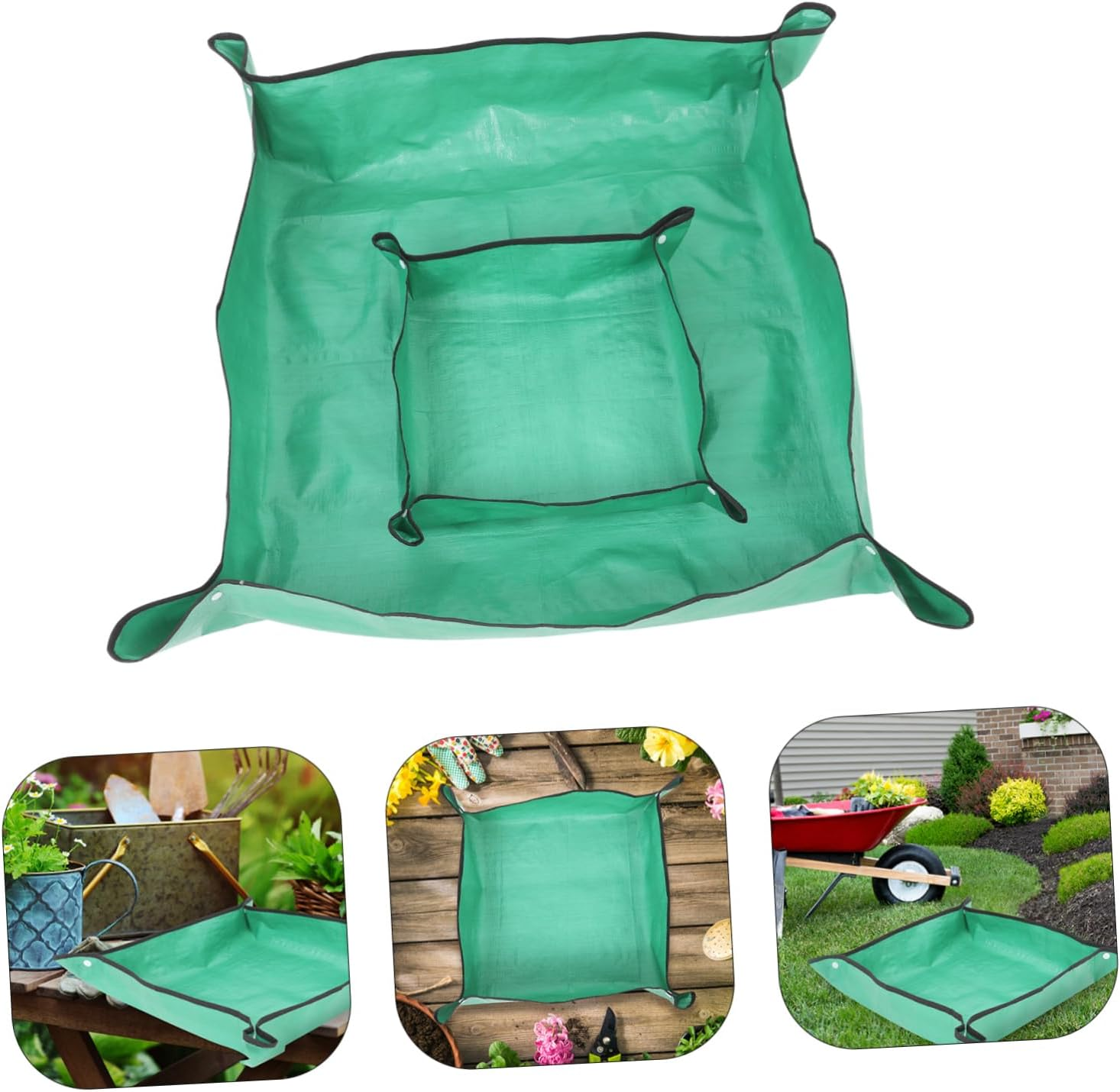 MOBUTOFU 2Pcs Versatile Square Plant Mat Foldable Easy Clean for Indoor Outdoor Gardening image number 5