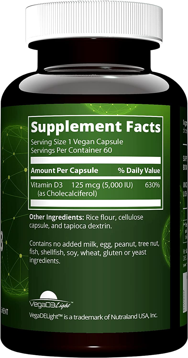 MRM - Vegan Vitamin D3 for Calcium Absorption & Bone Health 5000 IU - 60 Vegetarian Capsules image number 3