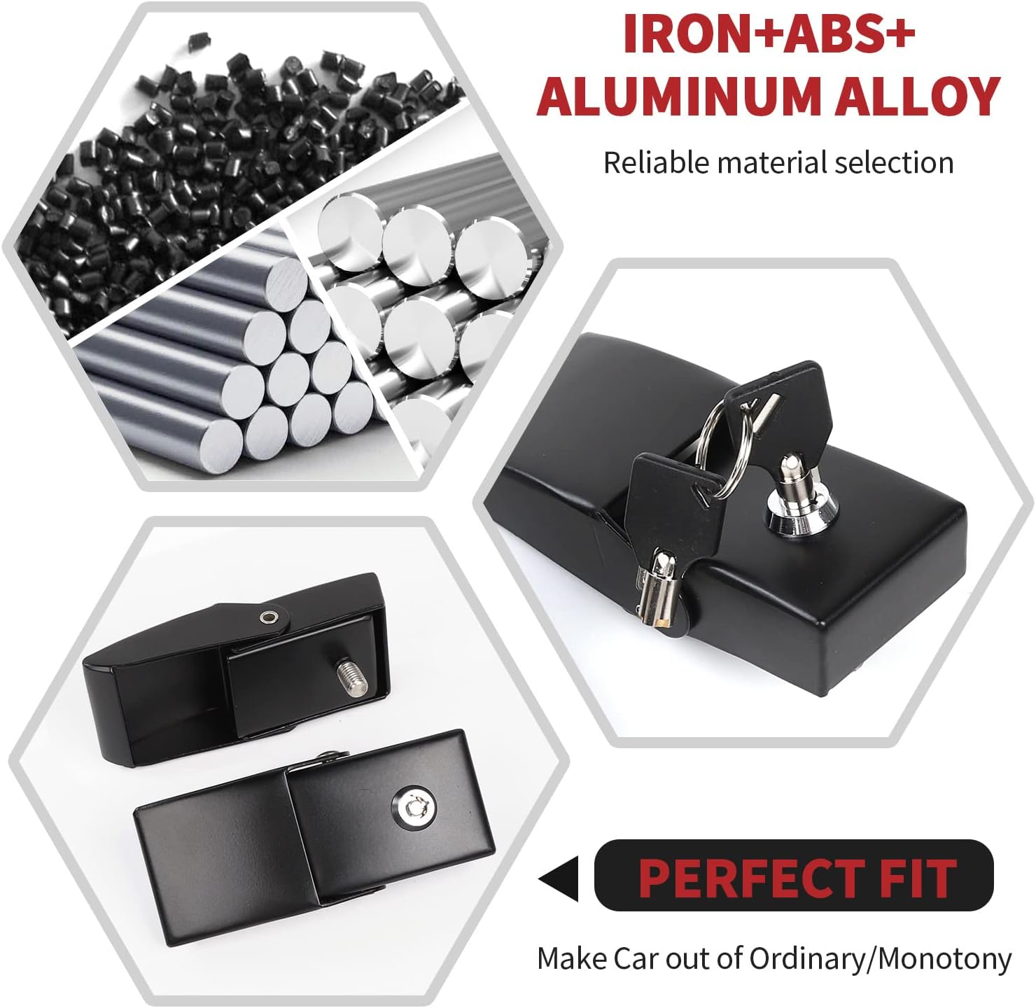 Stainless Steel Hood Latches Hood Lock Catch Latches Kit for Jeep Wrangler JK 2007-2017 (Black) - Hood Latches-Silver image number 6