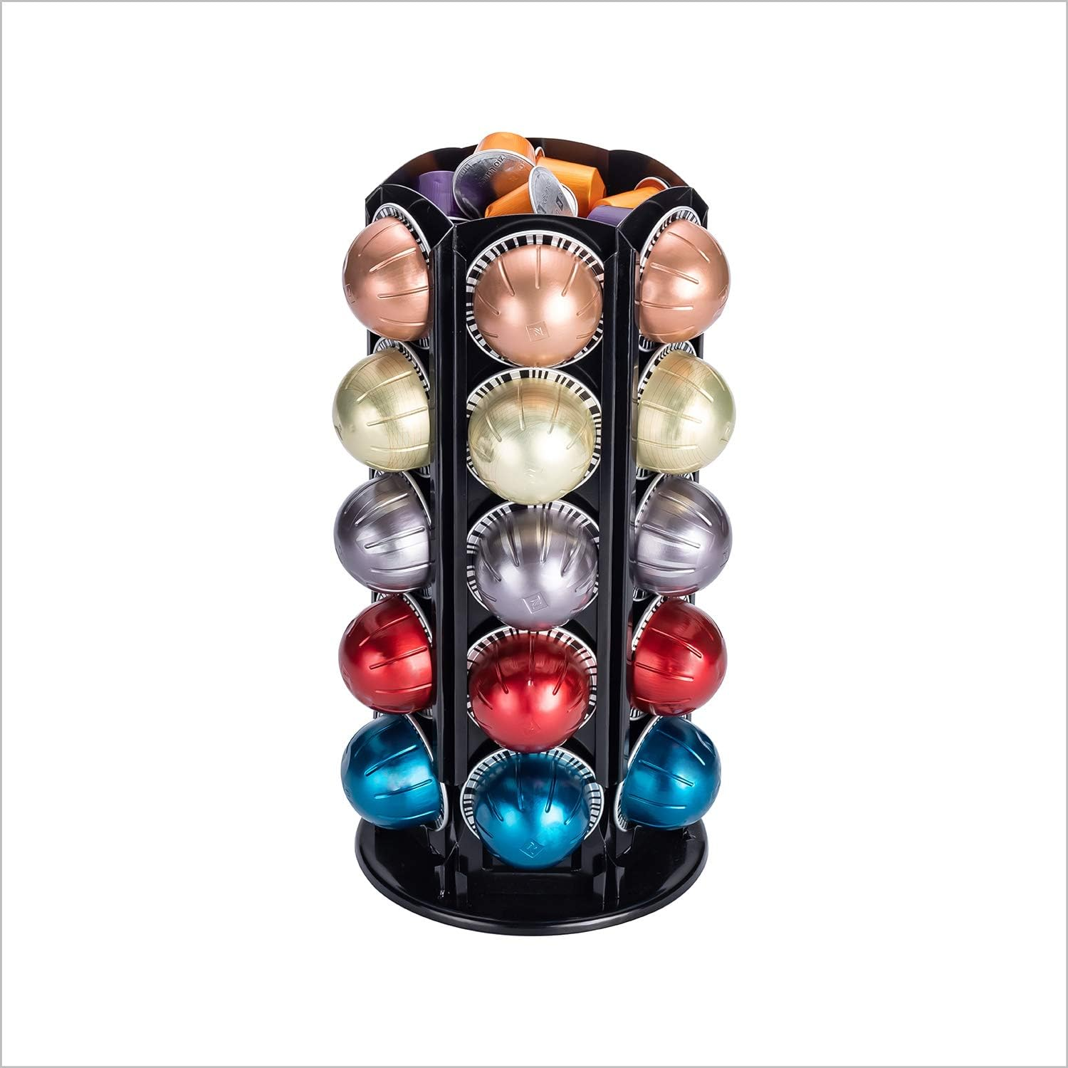 Rice Rat Vertuo Capsule Holder Drawer for Nespresso with Glass for Cabinet Vertuoline Pod Storage Rack for Counter (Class-40 Pods)