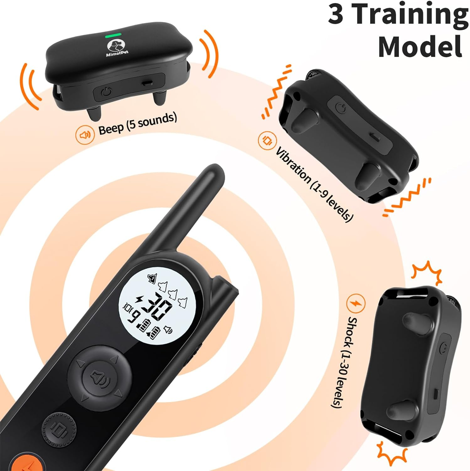 NO Need Wiring Fence Wireless Dog Fence System with 14 Levels of Fence Distance, Dog Trainer Collar with Remote 1.15 Mile, 3 Safe Training Modes, IPX7 Waterproof for All Breeds Sizes (2 Collars) image number 1