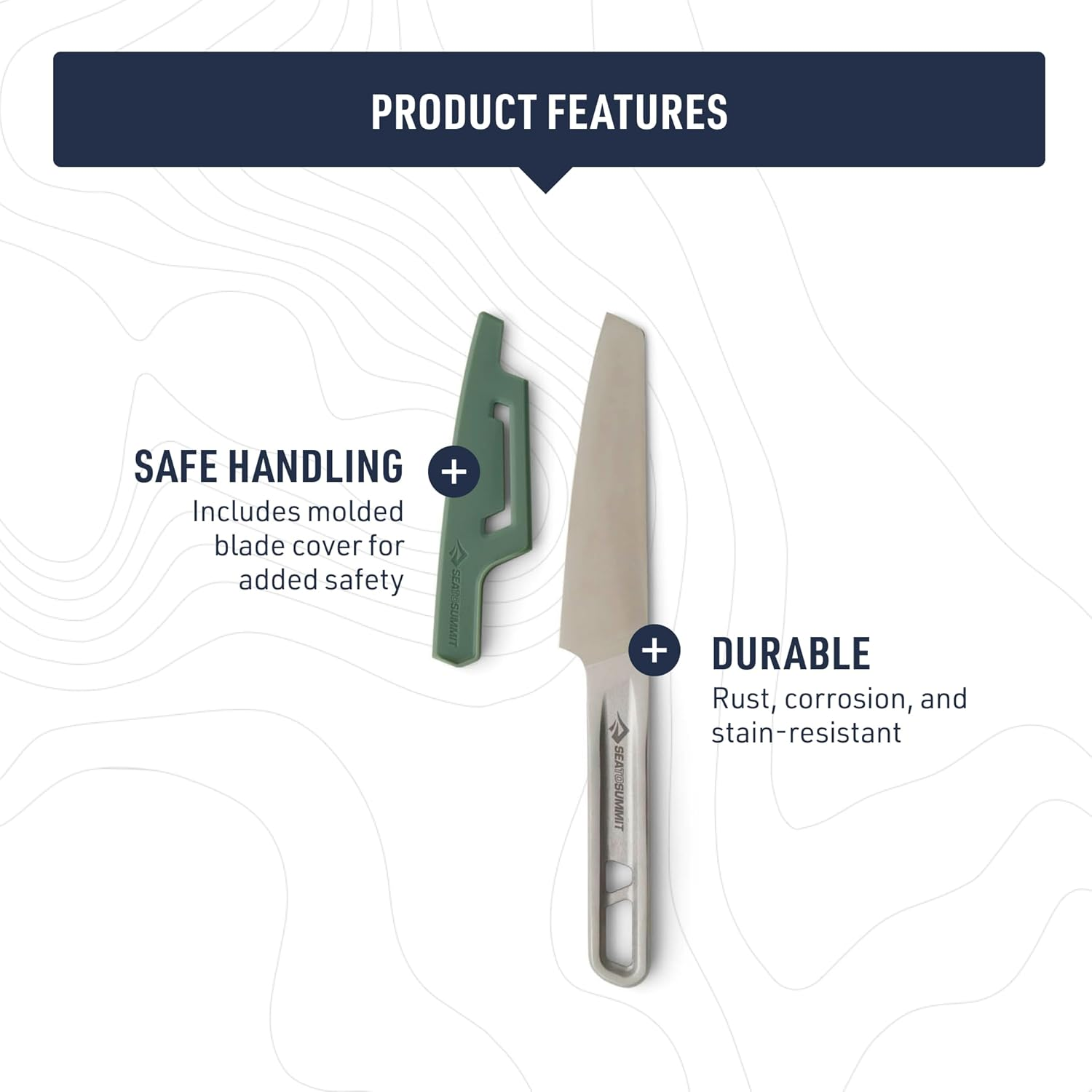 Sea to Summit Detour Stainless Steel Kitchen Knife, Steel/Laurel Wreath image number 3