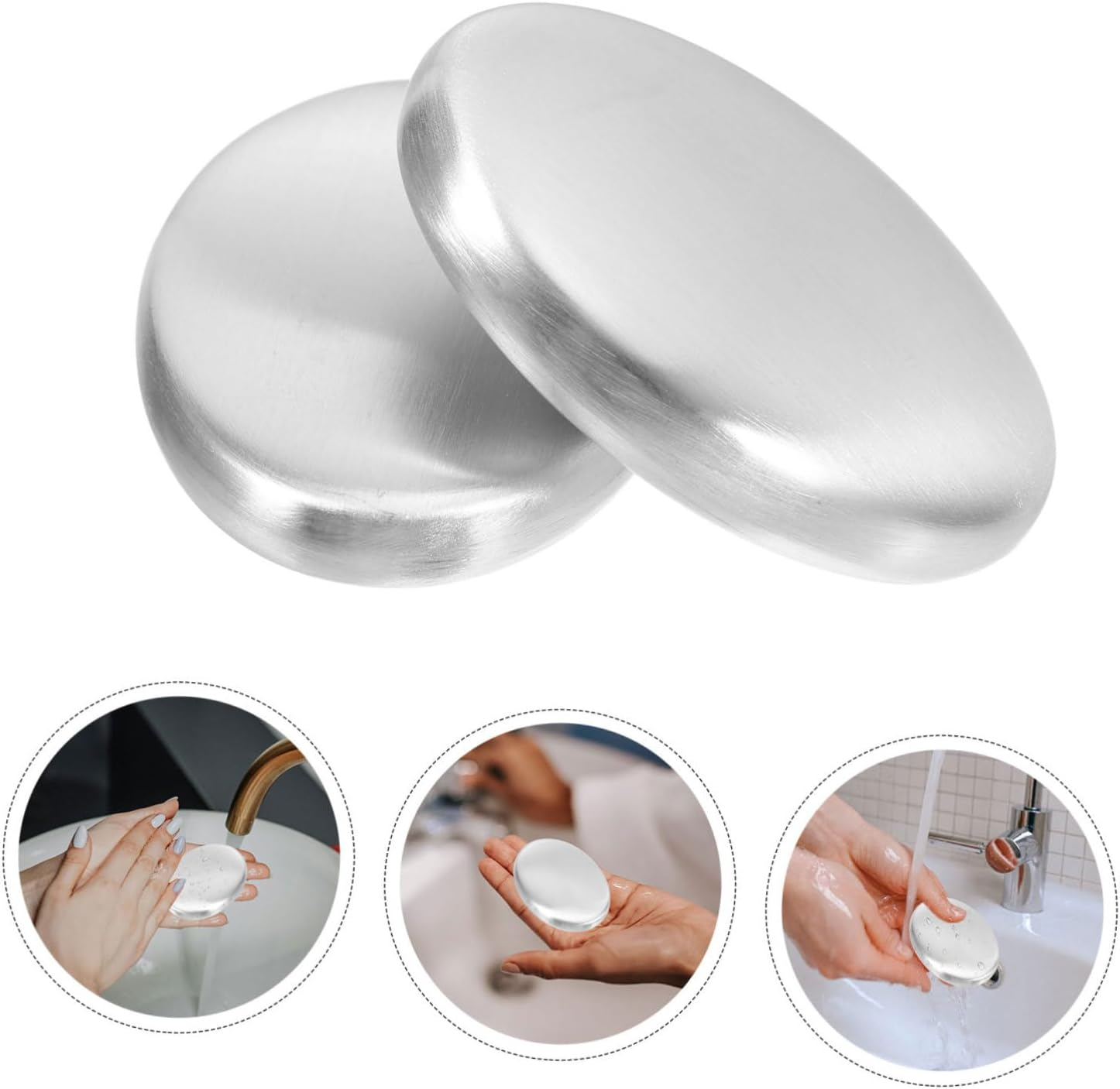 PRETYZOOM 2Pcs Stainless Steel Odor Remover Soaps Metal Soap Bars for Kitchen Home Cooking image number 5
