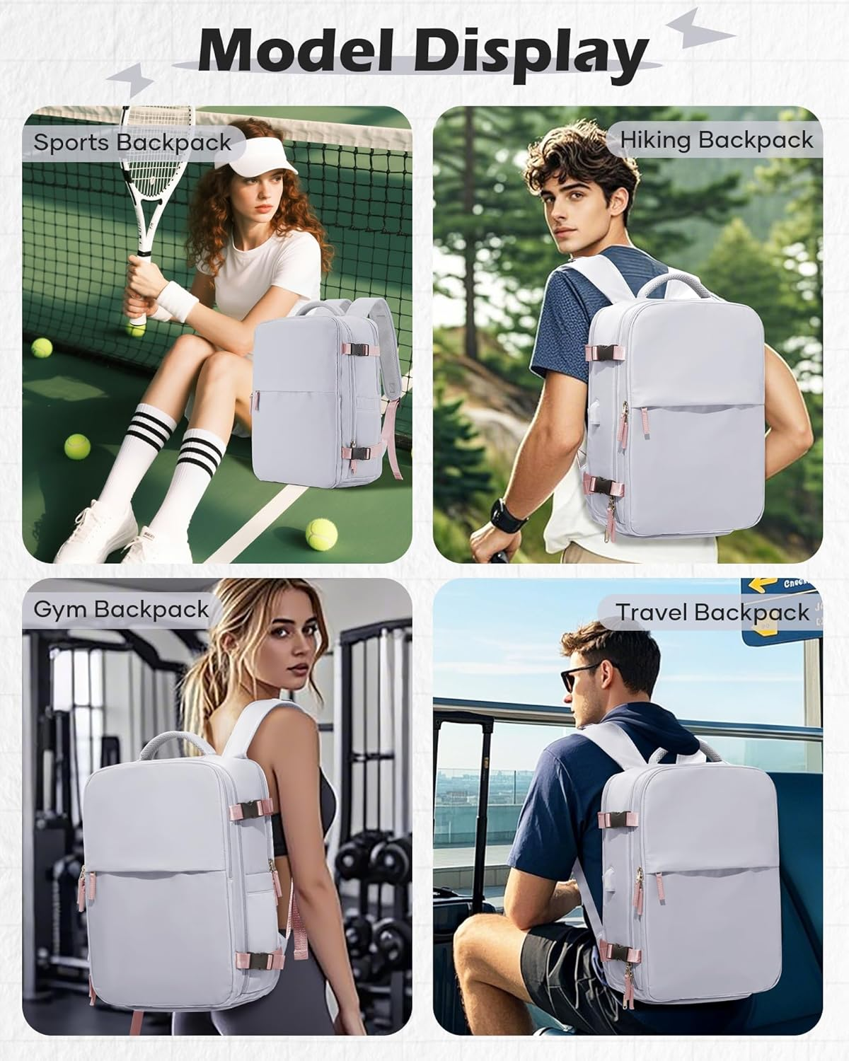 Large Airback Backpack with Vacuum Seal Compression - A2-Leaf Grey image number 5