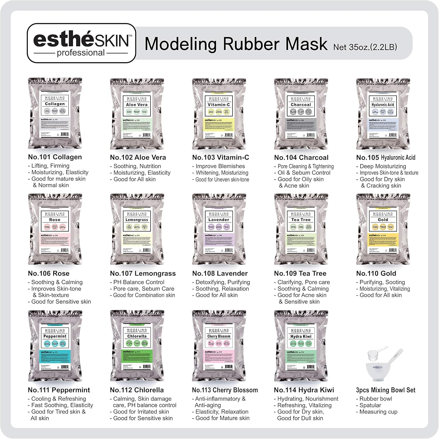 (2 Pack) Estheskin No.103 Vitamin-C Modeling Mask Powder for Professional Facial Treatment, 35 Oz. image number 3