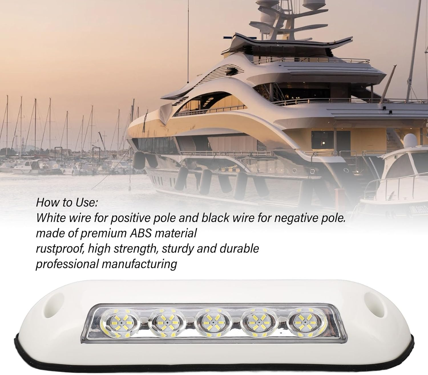 8In RV Awning Light Strip, 30 LED Beads IP67 Waterproof DC 12V 24V RV Exterior LED Porch Awning Lights, Slim Line Light Fixtures Kit for Lighting Porch Boat Cabinet image number 5