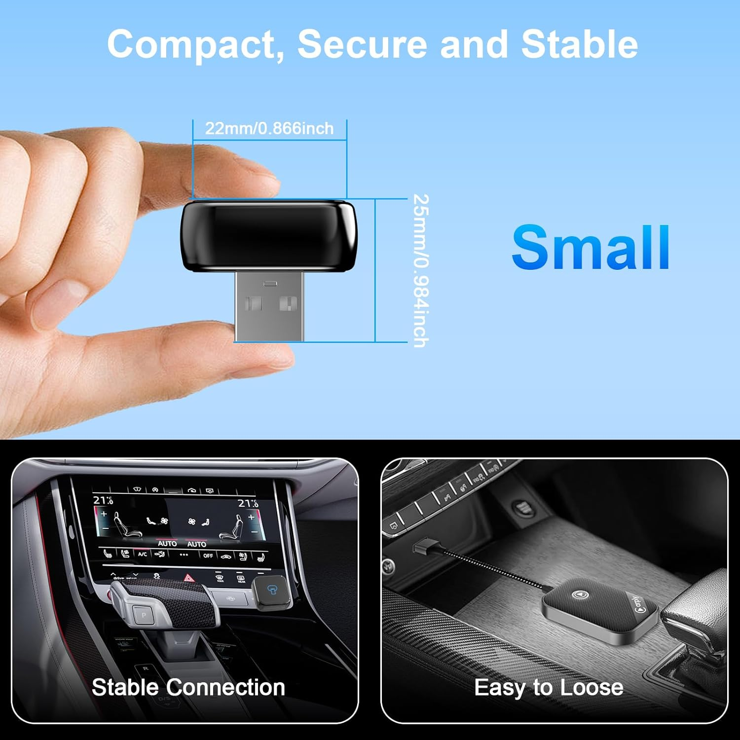 Wireless Carplay Adapter for Iphone, 2025 Upgrade Convert Wired Carplay to Wireless, Mini USB Design with Built-In Wired Apple Car Play Adapter, Plug-And-Play, Stable Connection Car Play for Iphone image number 6