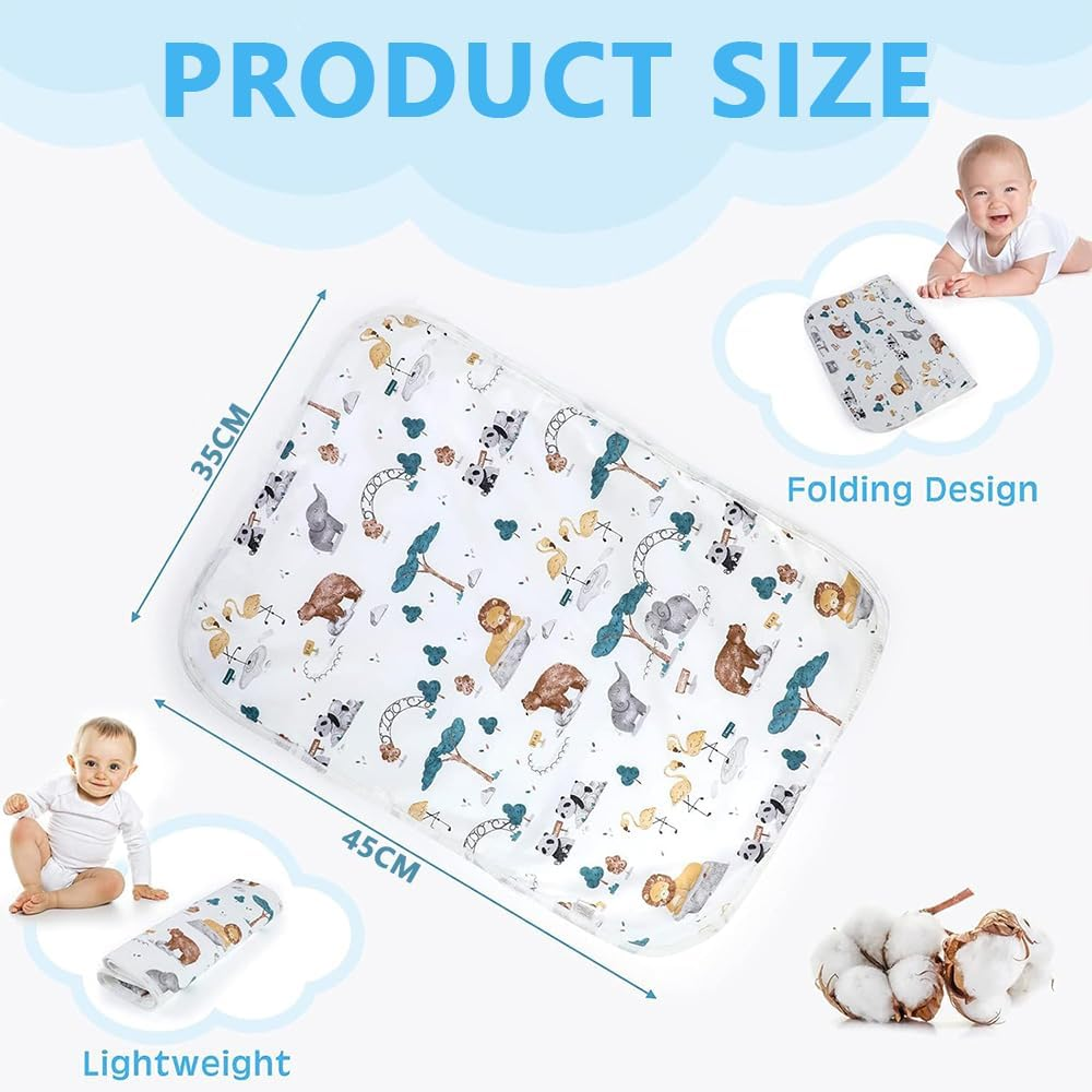 4-Pack Waterproof Baby Changing Mats &ndash; Reusable Washable Diaper Changing Pads for Newborns, Infants & Toddlers, Ultra Absorbent Bed Pads for Baby and Kids (35&times;45Cm) image number 2