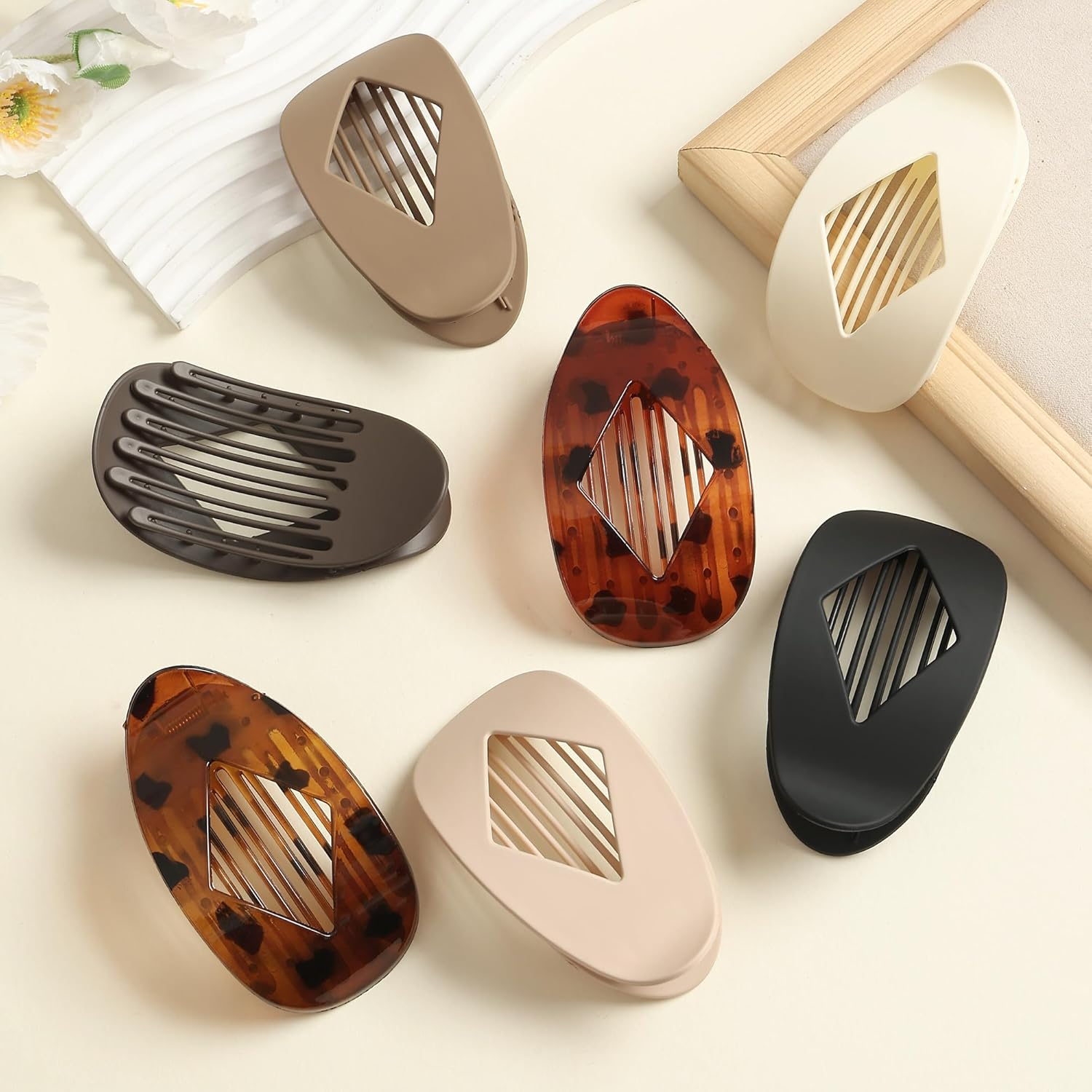 Pack of 4 Flat Hair Clips Women'S Flat Hair Claws Women'S Hair Clips Large Hair Clip for Thin Thick Hair image number 5