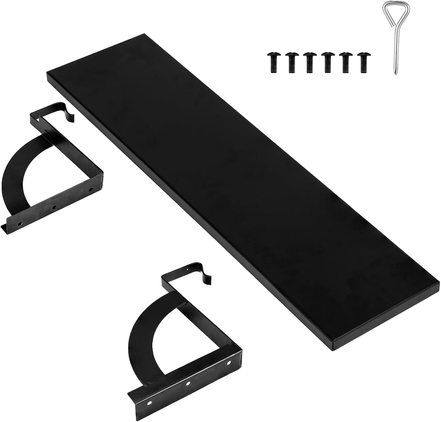 Tandefio Office Cubicle Shelf 24" Hanging Cubicle Storage Organizer File Hanging Shelf Accessories Storage Organizer Bookshelf with Hooks for Home Desk, Black - White image number 3