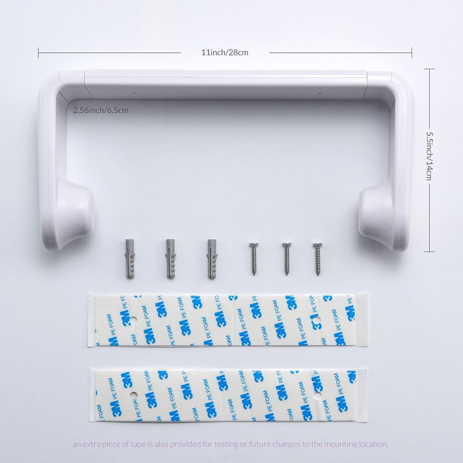 Simpletome Paper Towel Holder ONE Hand Tear Adaptive Tension Arm Adjustable Length 9.4-11Inch/24-28Cm (White)