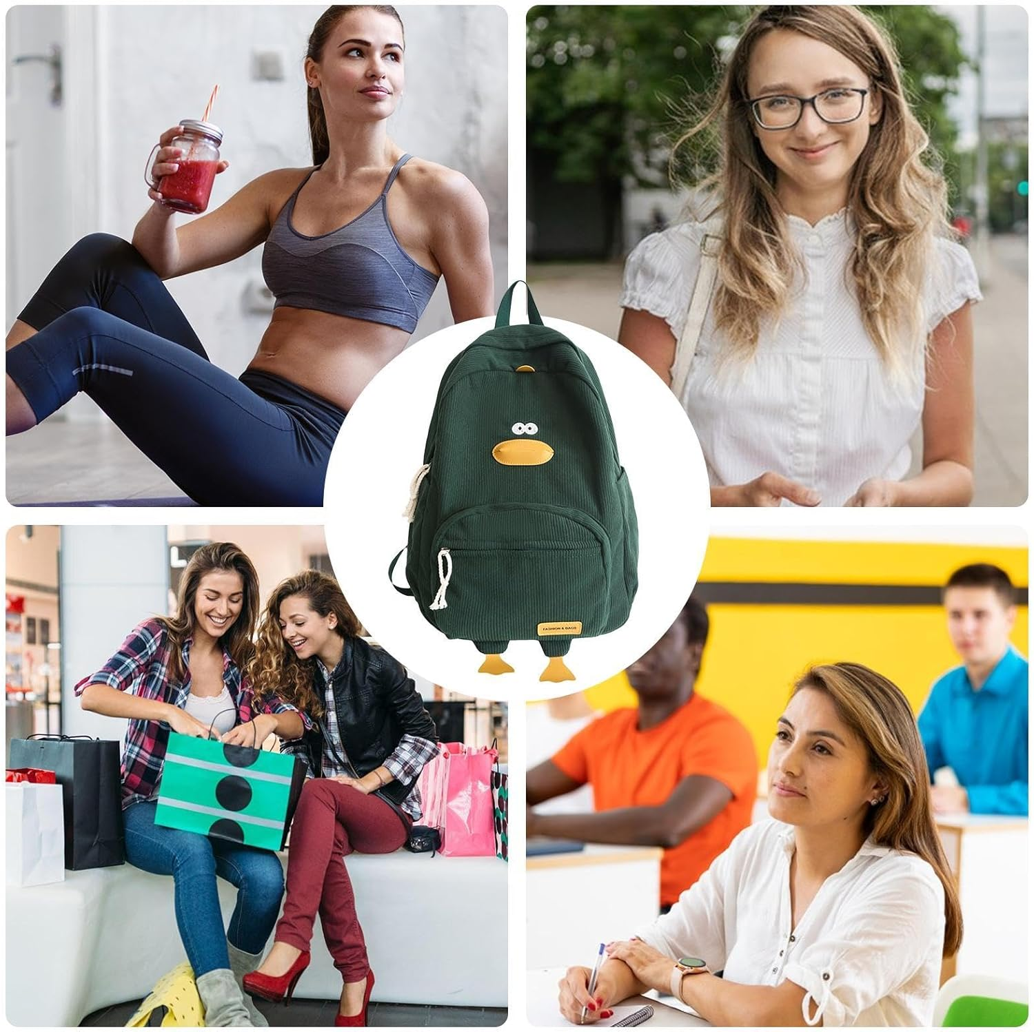 Cute Animal Backpack | Cartoon Duck-Shaped Soft Backpack | Large Capacity Kids Schoolbag with Multiple Pockets for Children and Students, Fun and Functional Design, Fun Animal School Bag image number 2