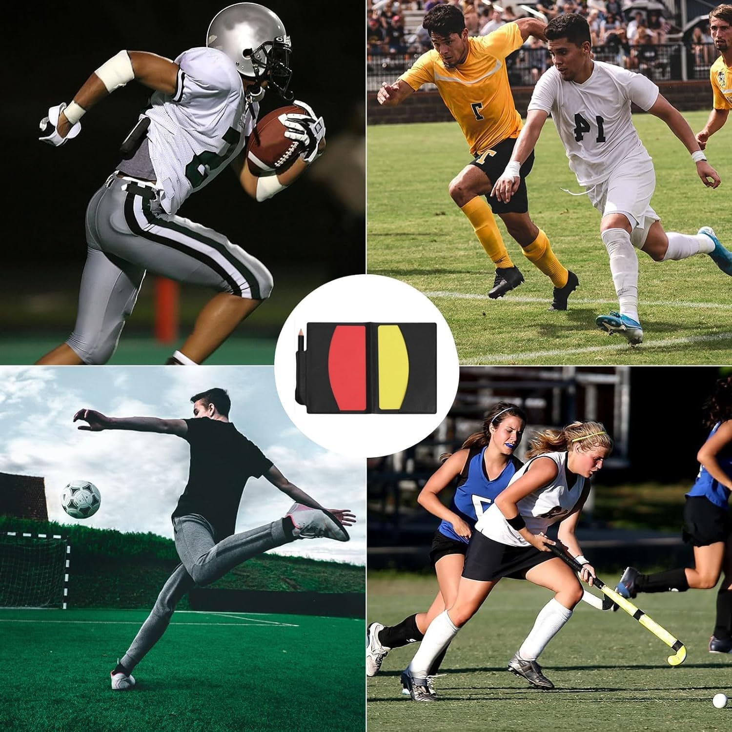 Soccer Referee Card Sets, 4Pcs Football Red and Yellow Cards,Soccer Referee Set Football Linesman Set Referee Whistle Red Yellow Cards Referee Tool Kit for Basketball Training image number 4