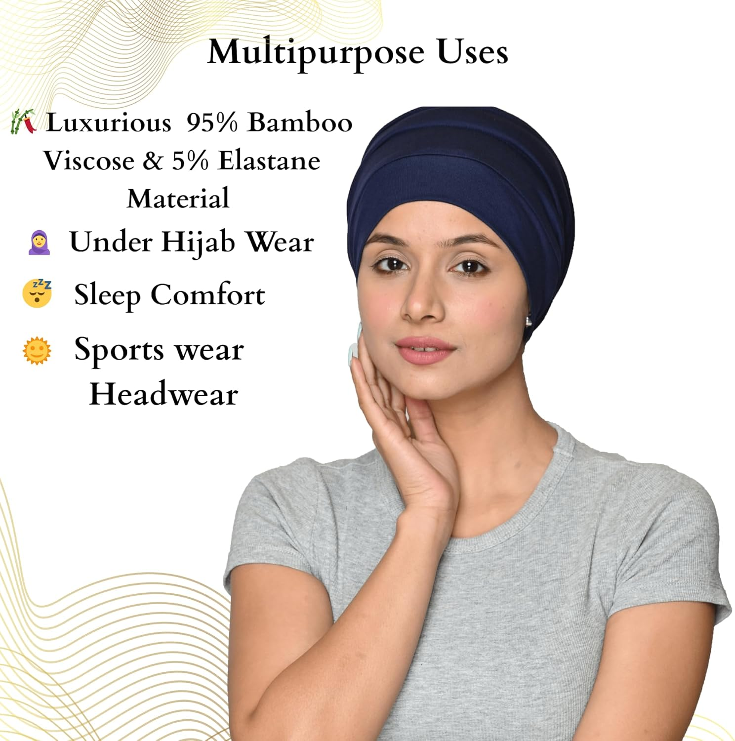 SAKUCHI Chemo Silky Soft Slouchy Snood Bamboo Cap image number 5