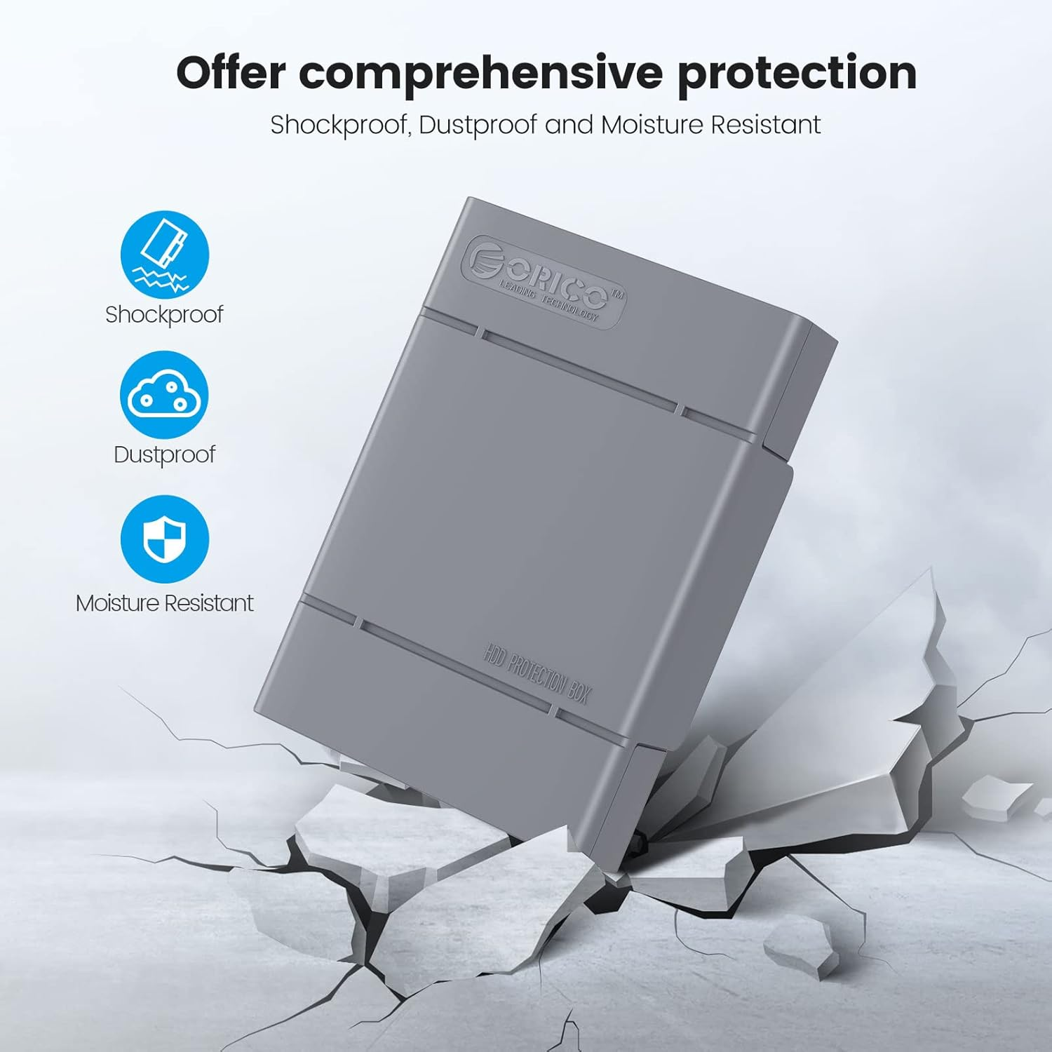 ORICO 5-Pack Hard Drive Carrying Case Protective Box for 3.5/2.5 Inch SSD HDD Portable with Anti-Static,Shockproof and Dust Proof Travel Storage Bag-Php25-5C image number 5