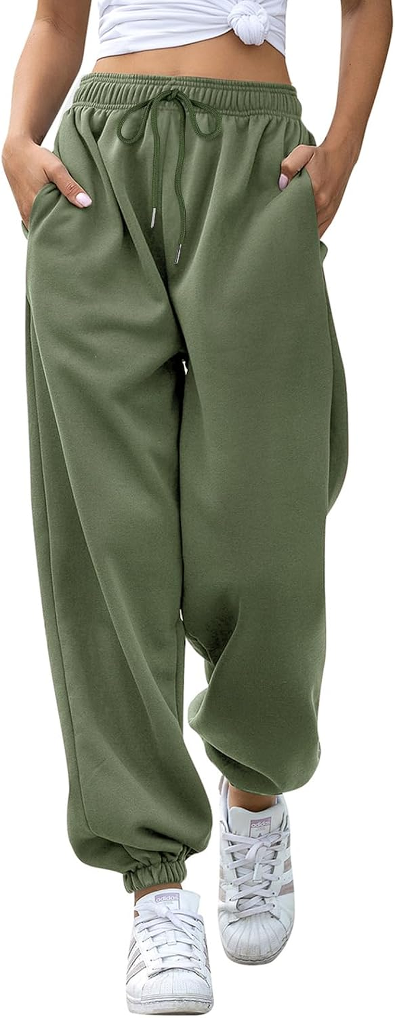 EBANKU Women'S Cinch Bottom Sweatpants with Pockets Plain Tracksuit Baggy Elastic Waist Trousers for Casual Hip Hop, Gym and Jogging