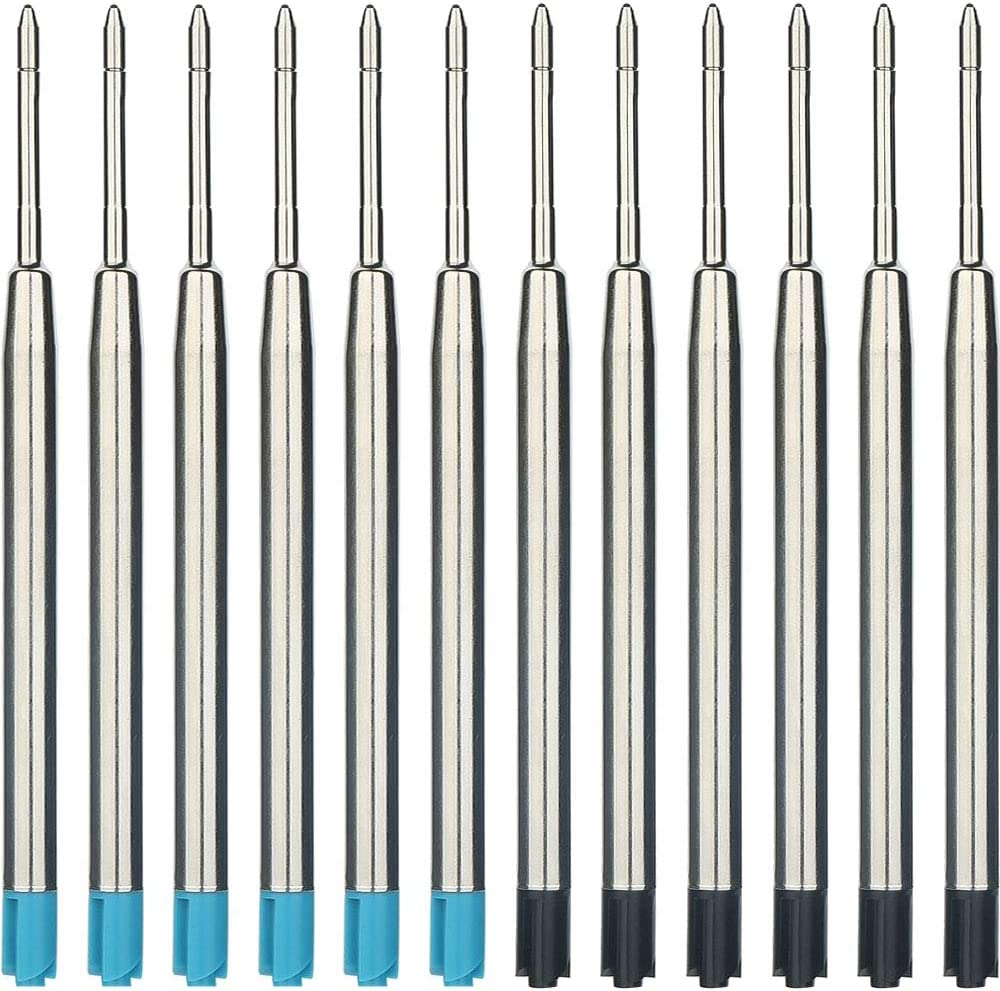 30 Pieces Replaceable Ballpoint Pen Refills 1.0Mm Medium Point Metal Refill Smooth Writing Ball Point Pen Refills (Blue Ink)