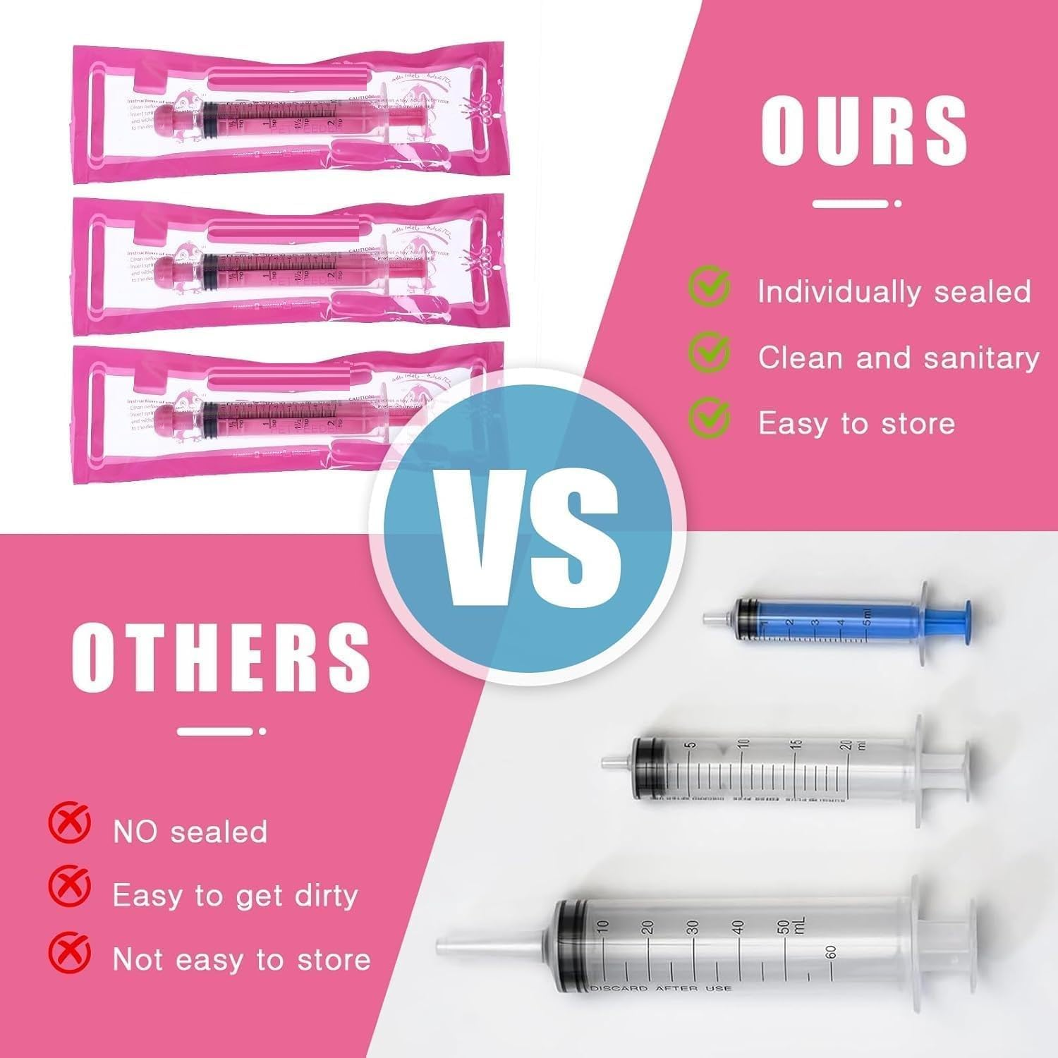 20 Capped Oral Pink Syringes, Sterile, Individually Packaged, for Oral Administration to Infants, Adults, and Animals in Scientific Laboratories, Liquid Distribution (10Ml) image number 3