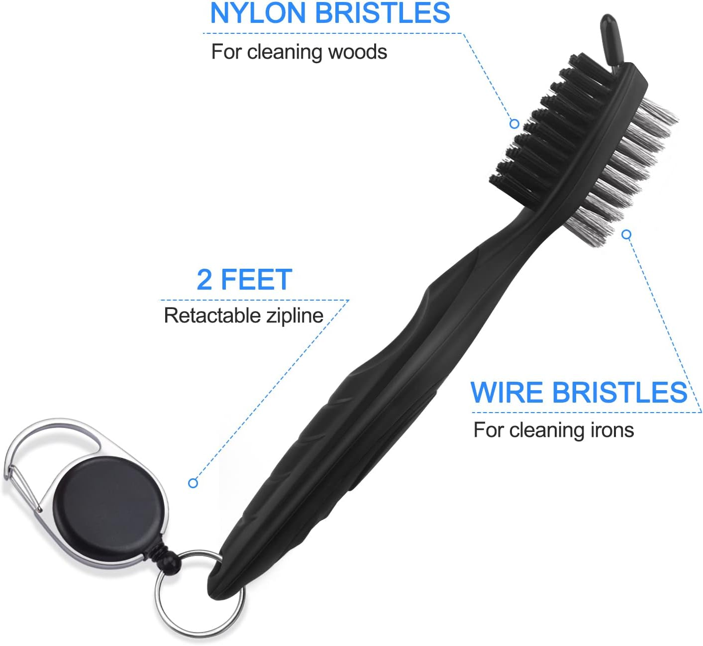 3 in 1 Golf Cleaning Kit, Microfiber Golf Towel with Carabiner, Club Club Brush, Golf Divot Repair Tool with Ball Marker, Ideal Golf Accessories image number 1