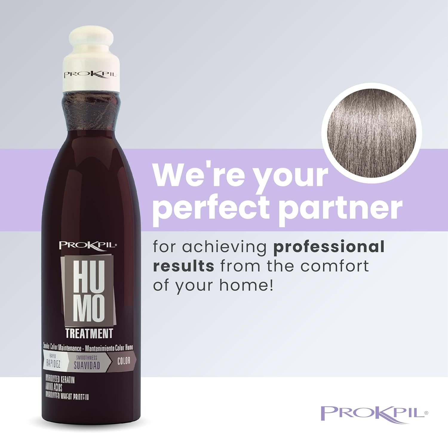Prokpil Treatment Smoke Maintenance Nuance Dark Gray Mask for Blonde Hair | Matizante Humo Tratamiento Y Mantenimiento Natural Matizador Con Brisos Gris Profundo (Regular Size 10Oz-300Ml) image number 1