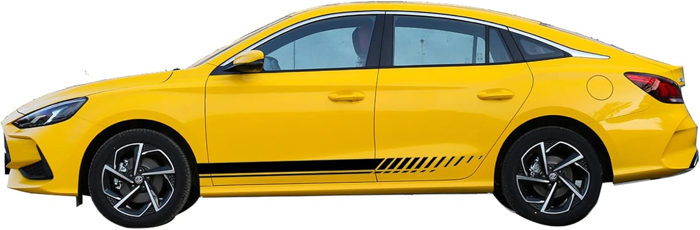 SUNJIKA Universal Vinyl Side Body Car Decals Racing Stripes Sticker Stripe Graphics Car Side Decals for SUV Off-Road Auto Car Body Side Door Decoration Racing Accessories 2PCS (Black) - Black image number 4