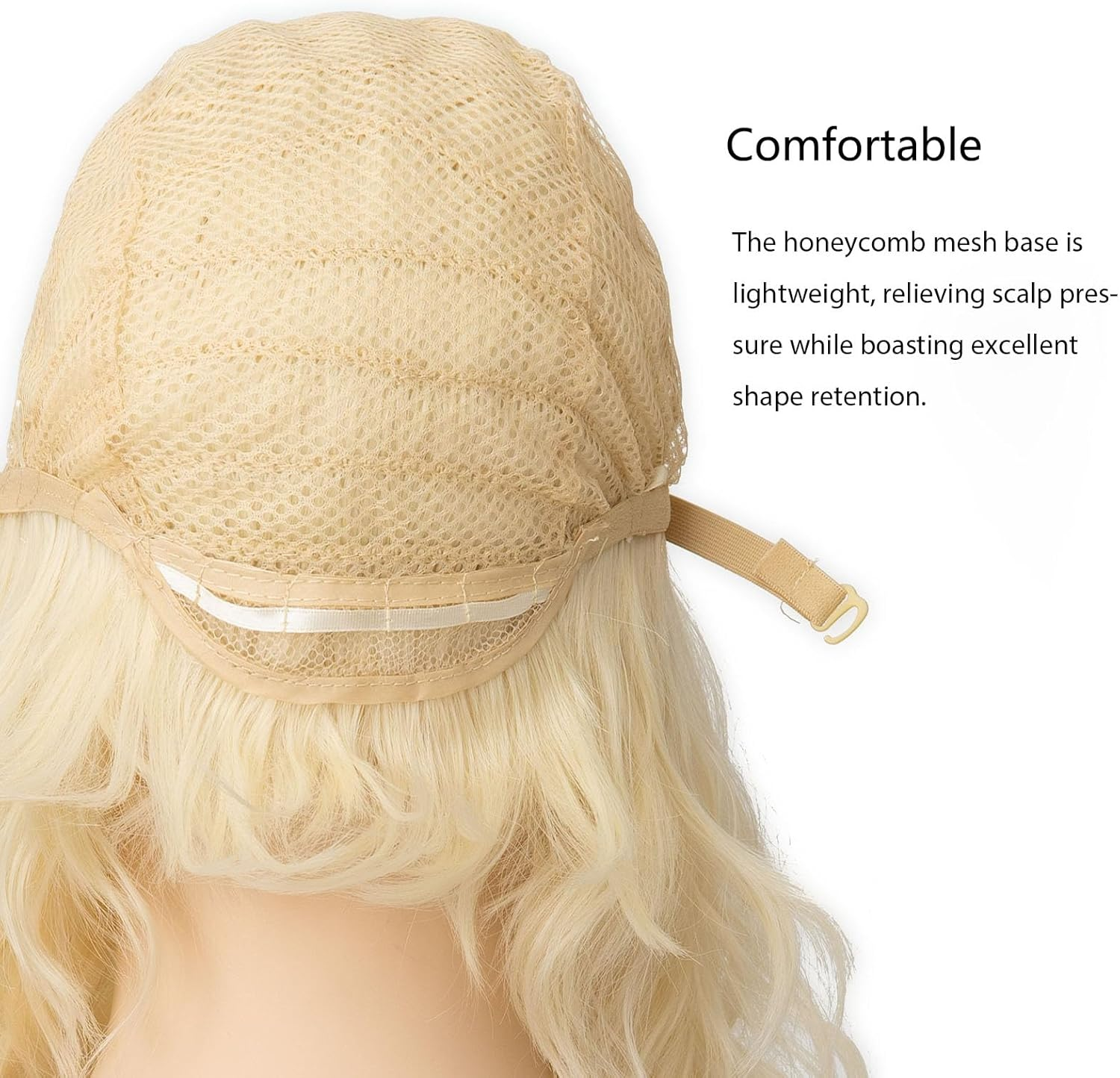 Luxiremi Blonde Wigs 12 Inch Short Shoulder Length Curly Wavy Bob with Fringe Synthetic Cosplay Wigs for Women Carnival image number 2