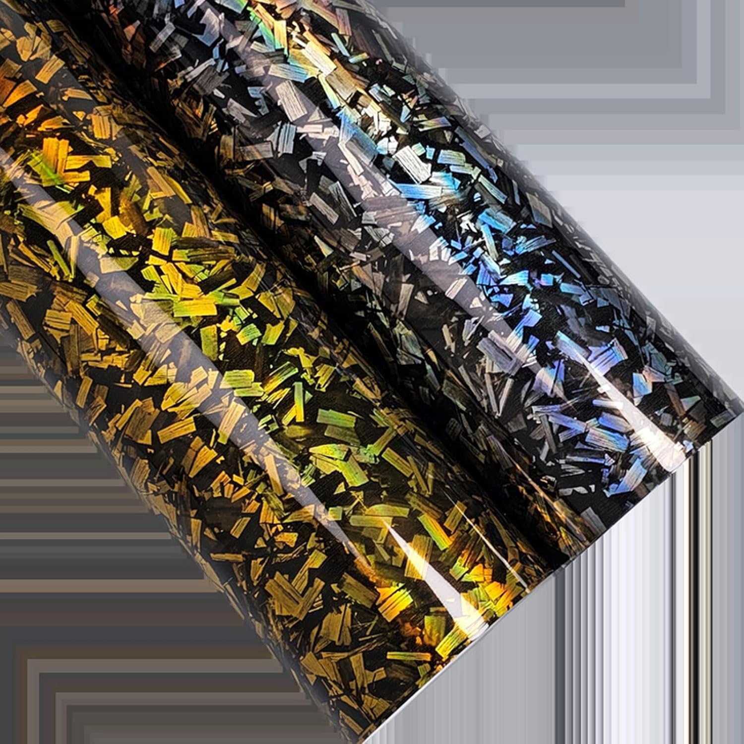 Gold Forged Gloss Carbon Fiber Car Vinyl Wrap Roll Air Release Adhesive Film Decal Sheet DIY Decor image number 2