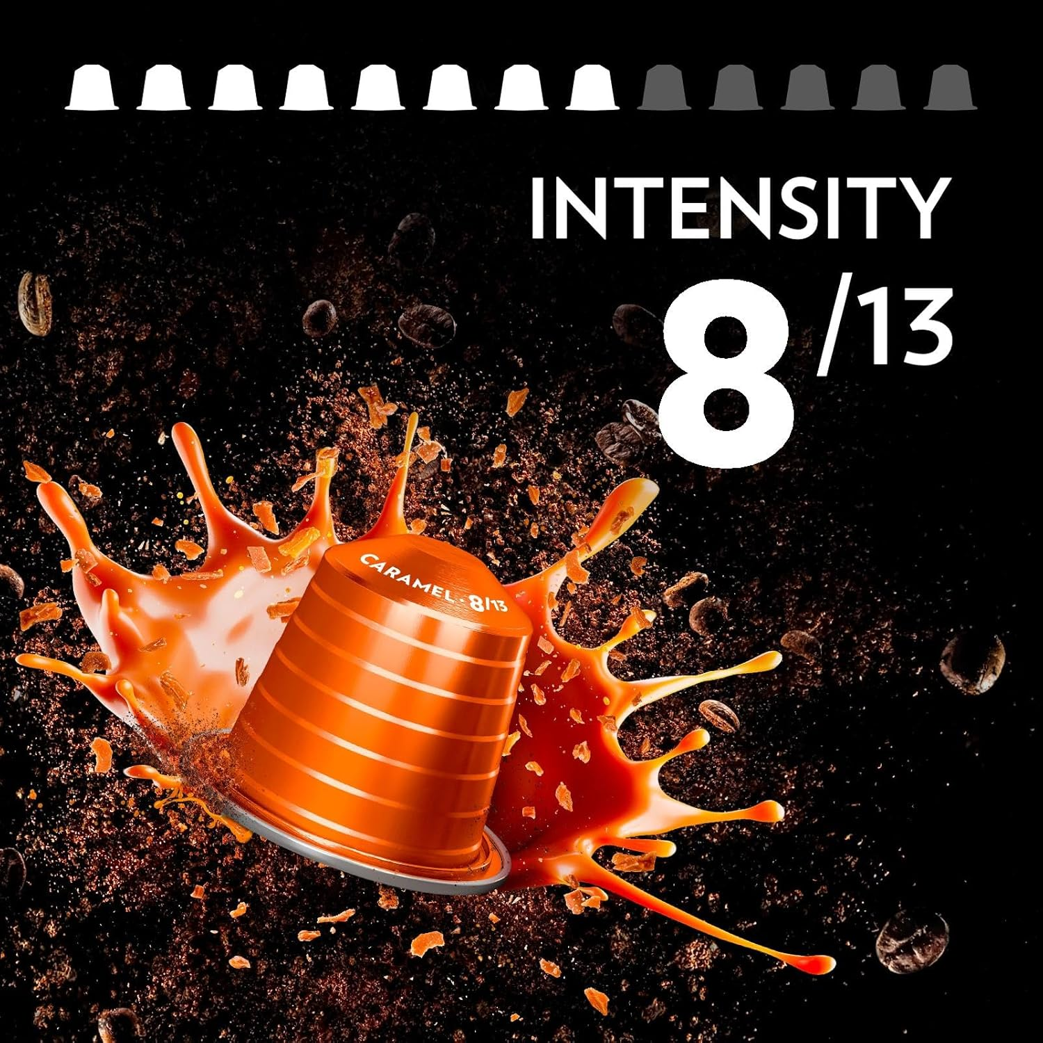 Lavazza, Espresso Gourmet Caramel, 100 Aluminium Capsules Compatible with Nespresso* Original Machines, with the Natural Aroma of Caramel, 100% Arabica, Intensity 8/13, Medium Roasting image number 3