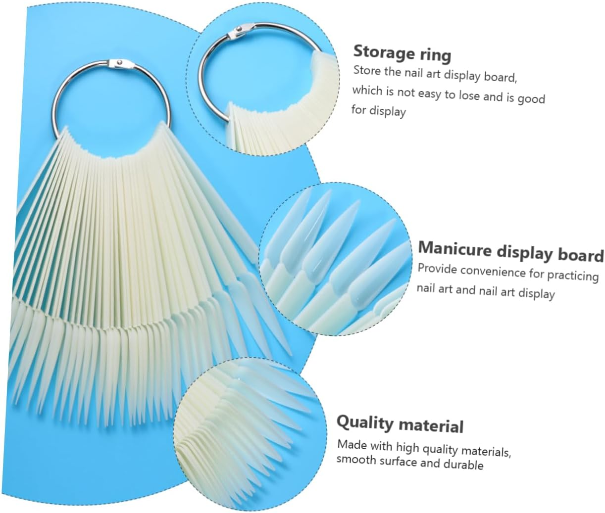 WOFASHPURET 160Pcs Nail Art Tips Display Nail Practice Tips Board Card Personal Use image number 1