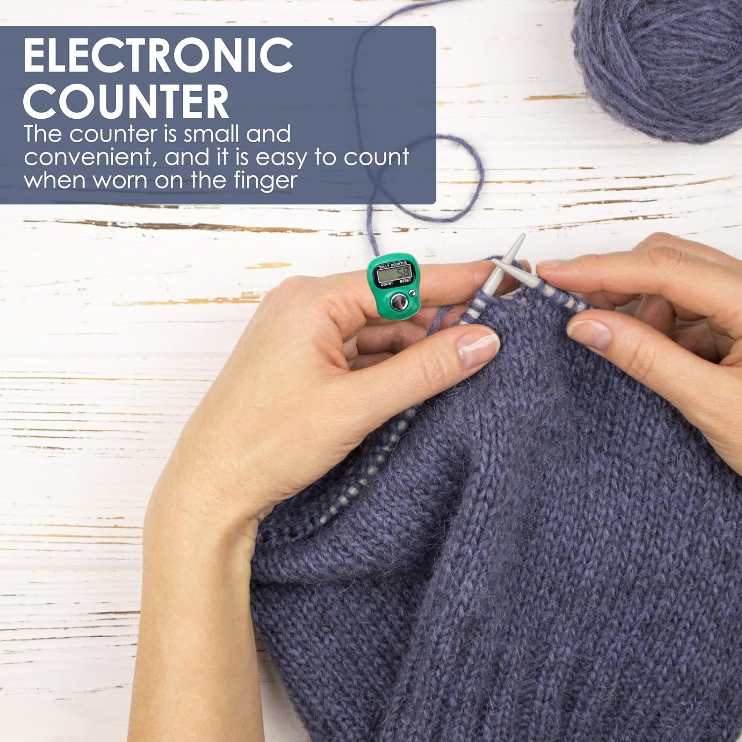 10 Pcs Electronic Finger Tally Counter Mini LCD Digital Display Handheld Pitch Clicker, Resettable Finger Hand Tally Tasbeeh Counter for Golf Coaching Knitting, Lap, Fishing Row Baseball Easy to Carry image number 3