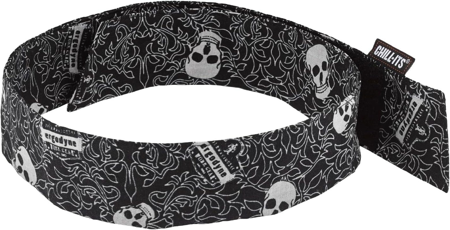 Ergodyne Chill-Its 6700CT Evaporative Cooling Bandana - Tie Closure, Navy Western