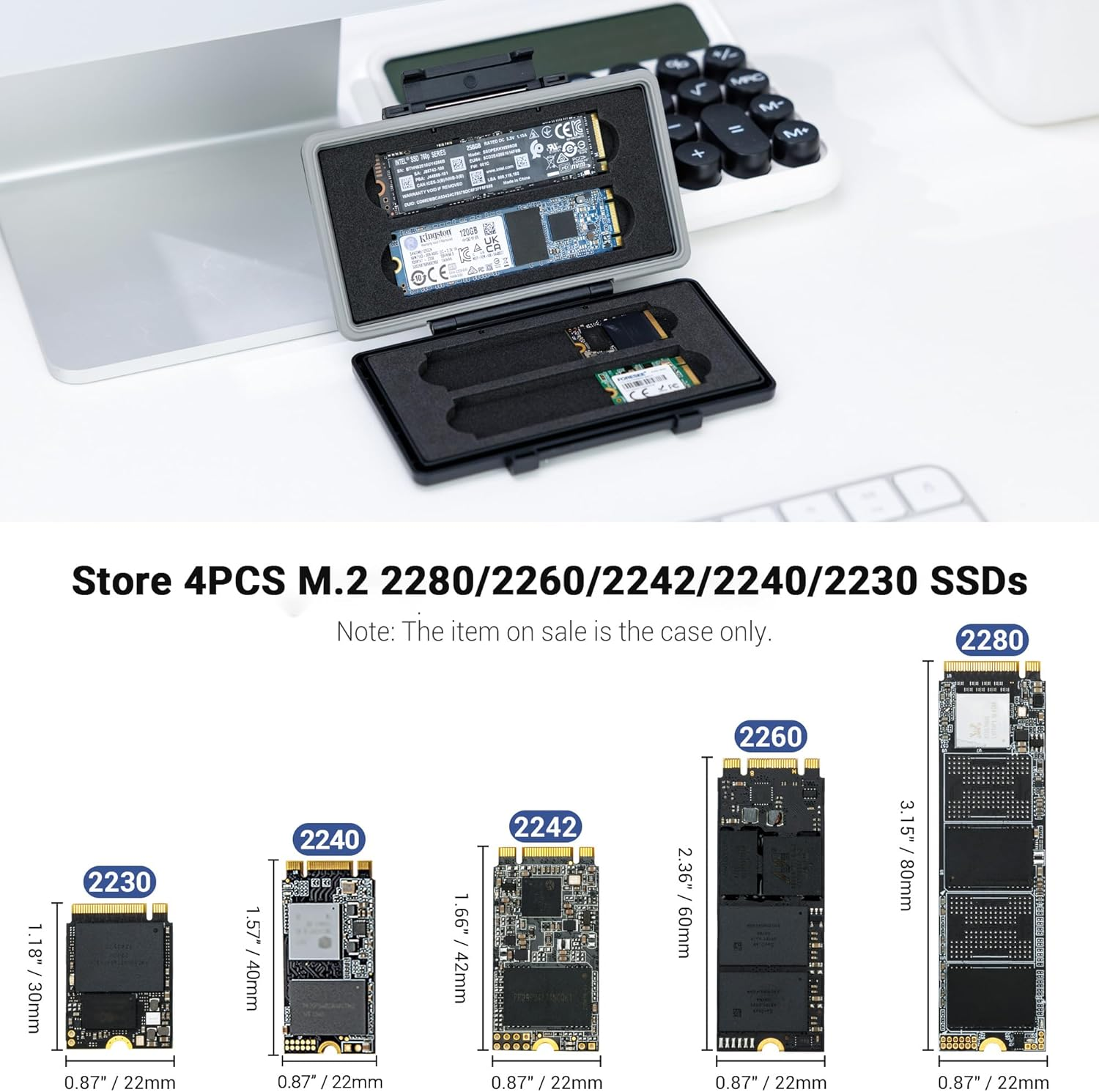 4 Slots M.2 2280 SSD Protector Case Storage Holder for PC Desktop Laptop M.2 2280 Internal Solid State Drive image number 2