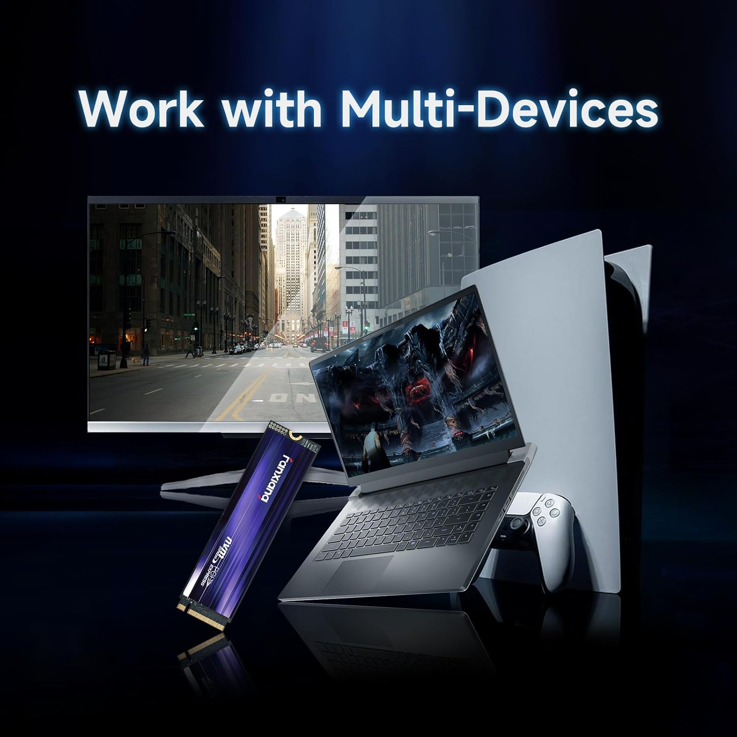 Fanxiang S880 1TB Pcie 4.0 Nvme SSD M.2 2280 Internal Solid State Drive - up to 7300Mb/S, Dynamic SLC Cache, Super Fast Response, Compatible with PS5