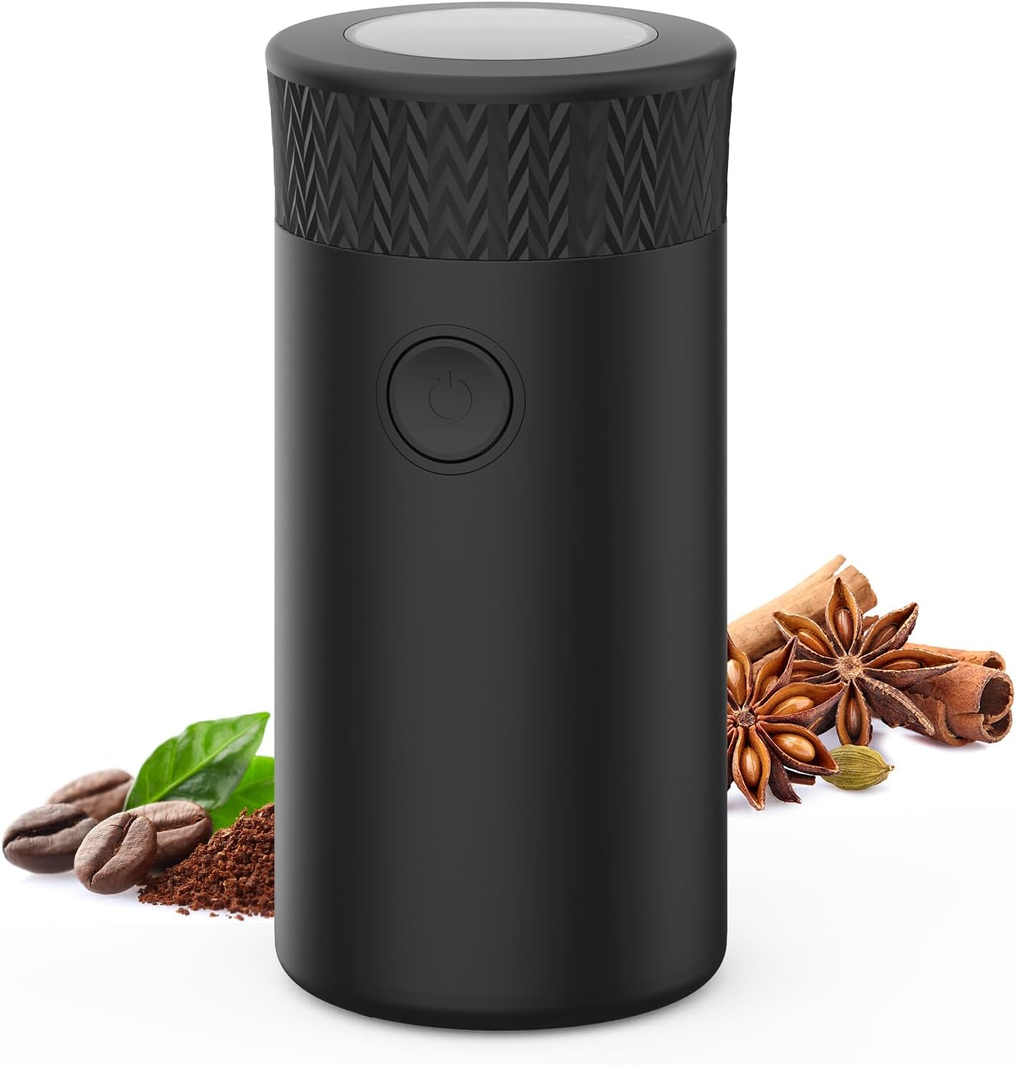 ADVWIN Black Electric Coffee and Spice Grinder - One-Step Herb Mini Grinder, Stainless Steel for Garlic, Spices - Portable Small for Home image number 4