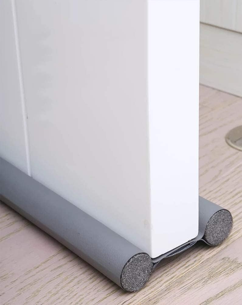 1 Pack Twin Door Draft Stoppers, 96CM Double Side Door Draft, Tailorable Noise Blocker Reduction Windshield under Door Bottom Seal Strip Energy Saving for Bottom of Doors(Grey) image number 4