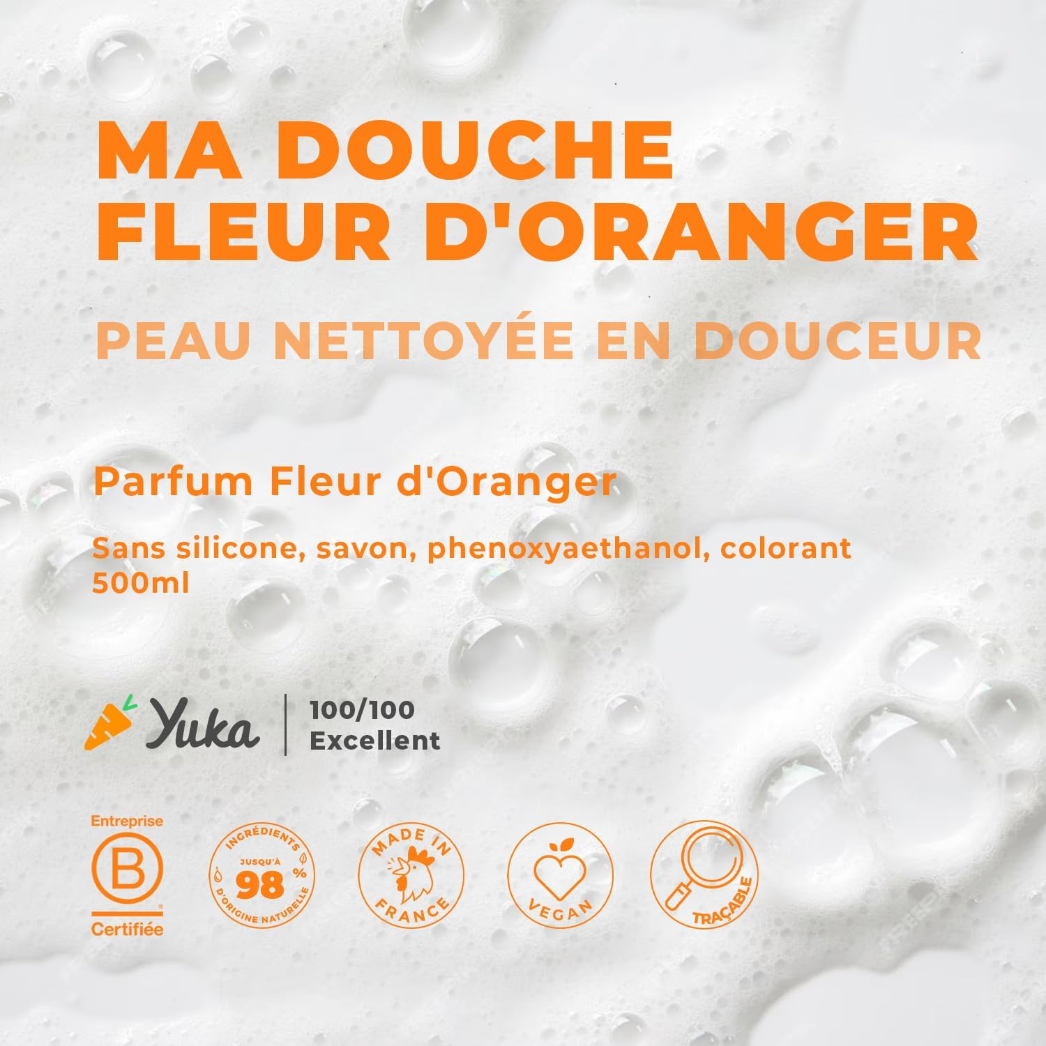 ENERGIE FRUIT Ph Neutral Shower Gel Orange Blossom & Organic Linseed Oil Vegan 500 Ml image number 1