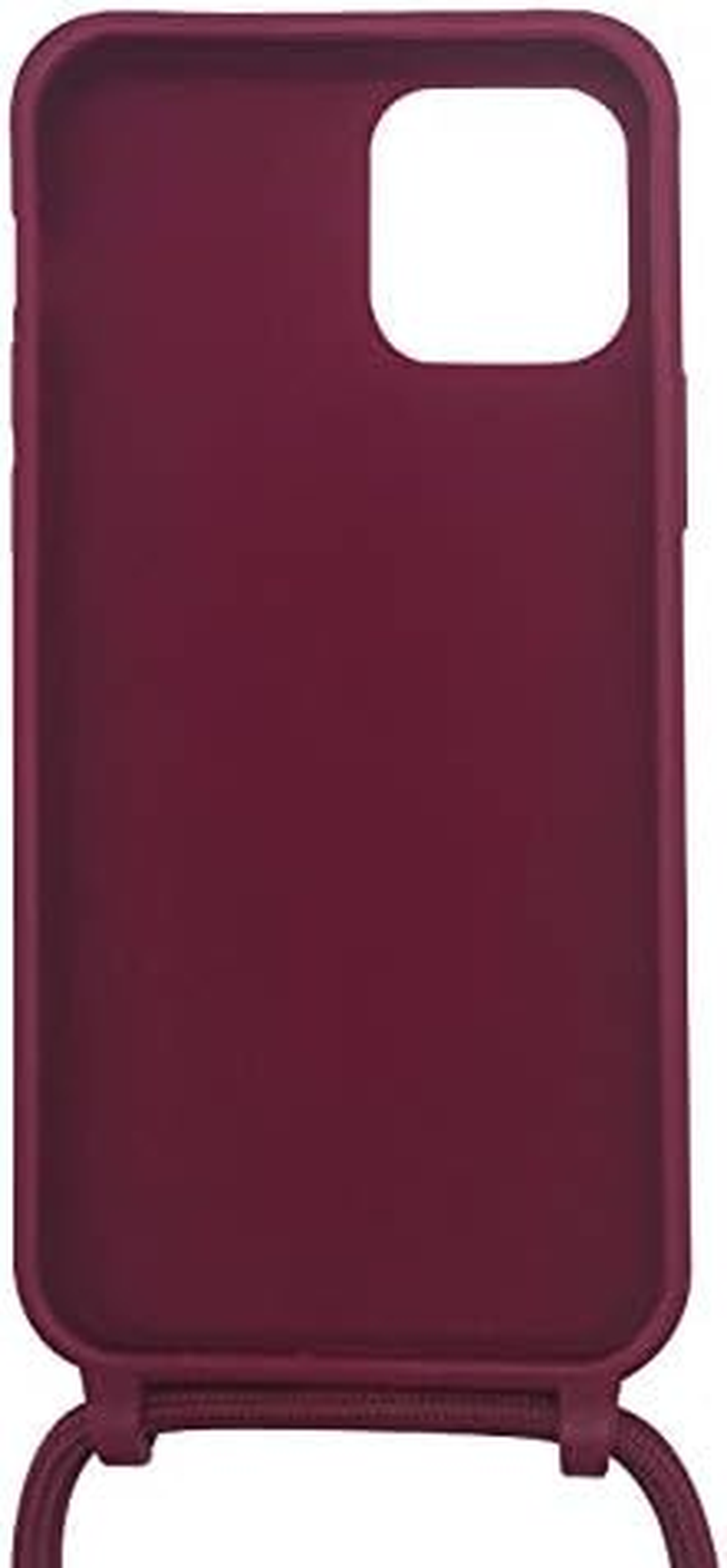 Compatible for Iphone 13 Case,Silicone Crossbody Cover TPU Shell Adjustable Cord Lanyard Slim Stylish Shockproof Case-Wine Red image number 6