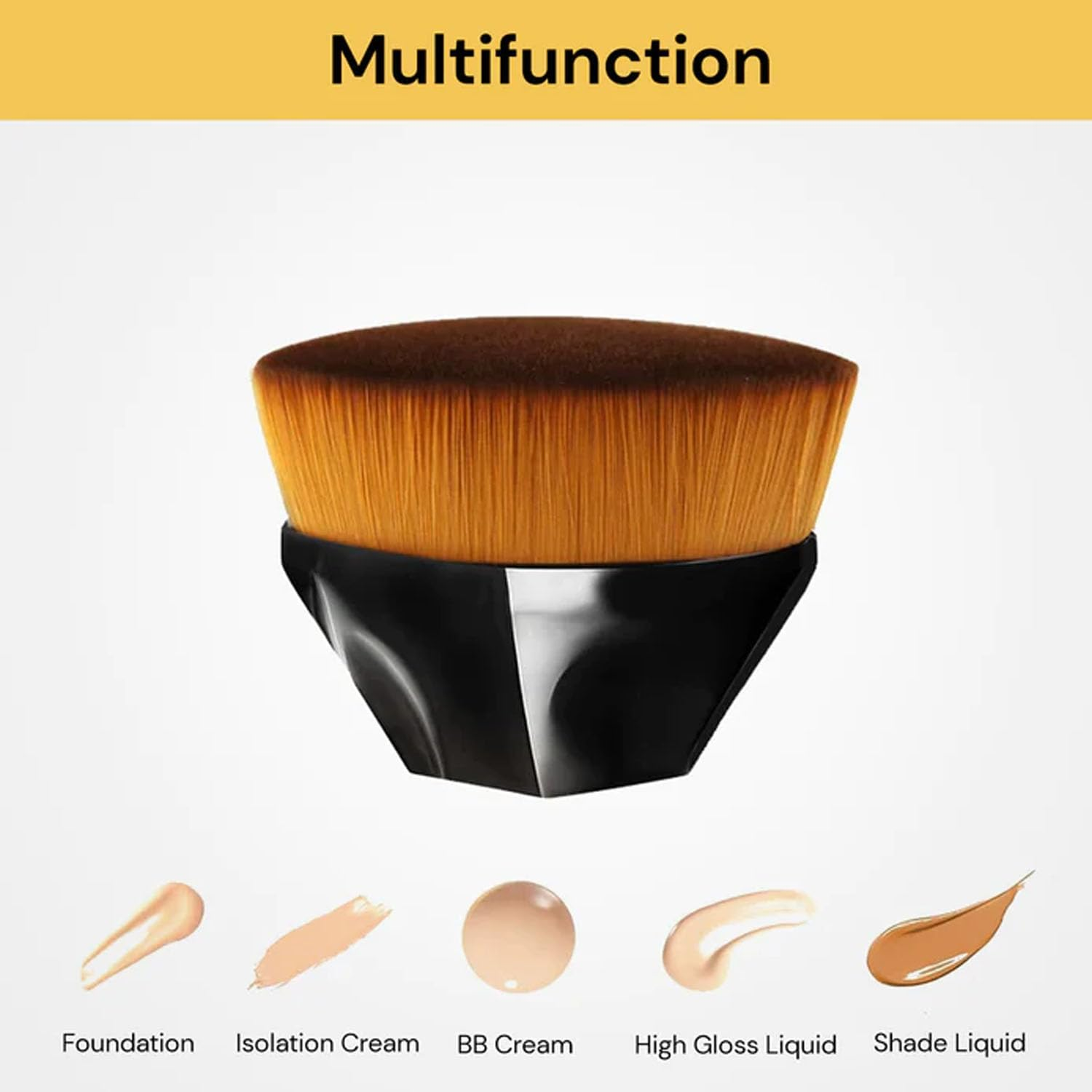 EZONEDEAL Magic Foundation Brush Petal No Trace Makeup Brush High Density Seamless Foundation Brush BB Cream Makeup Brush Loose Powder with Storage Box-Black image number 1