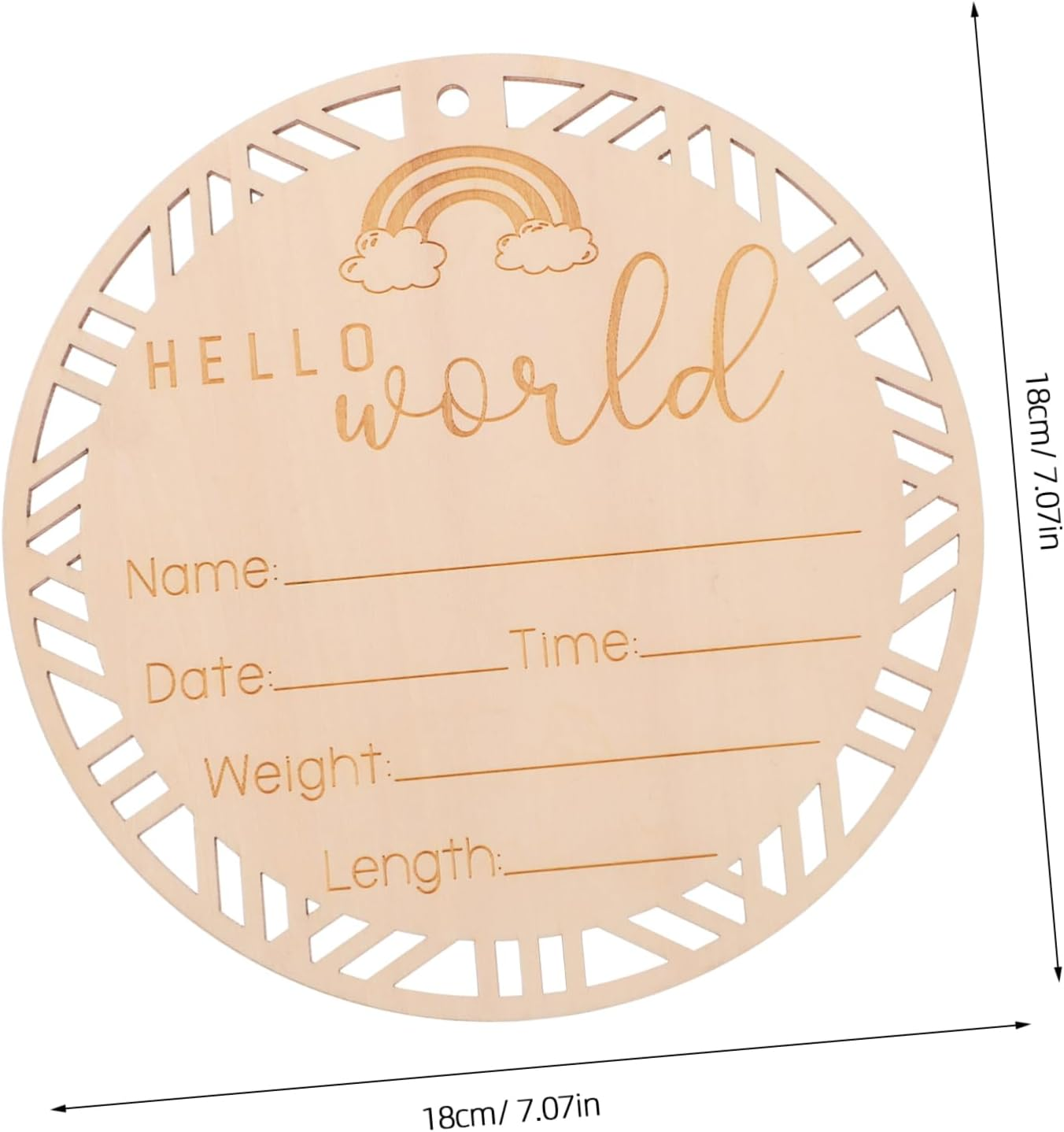 GALPADA Wooden round Birth Announcement Sign Natural Newborn Name Plaque Photo Decorative Milestone Board for Nursery and Party Use image number 6