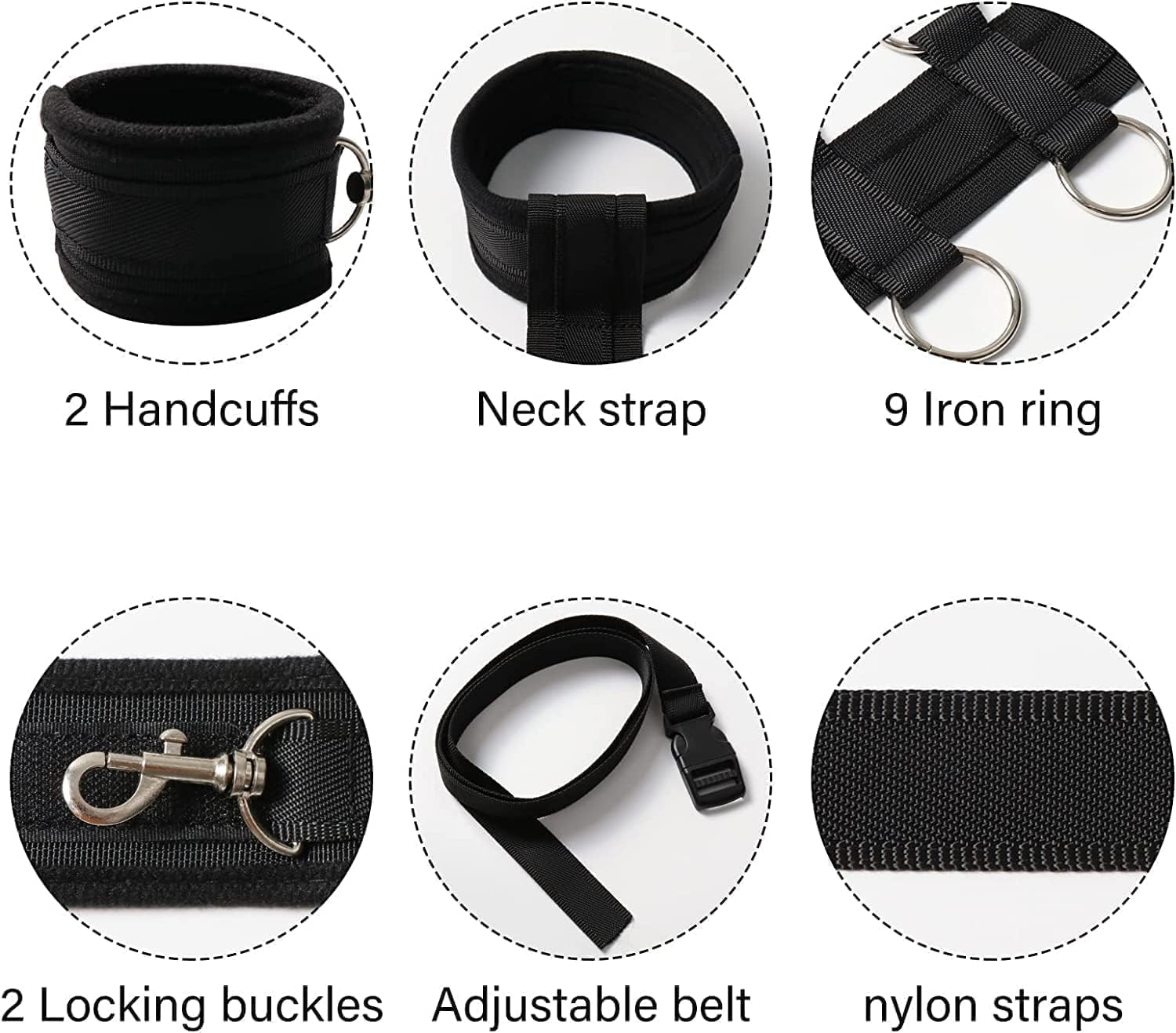 Bed Bondage Restraints Sex Adult,Bdsm Sex Handcuffs Bed Restraint Straps for Couples, Bed Sex Bondage Romance Straps for Couple,Sexy Toys Set with Adjustable Wrists Ankle Cuffs Sweater R7 image number 3