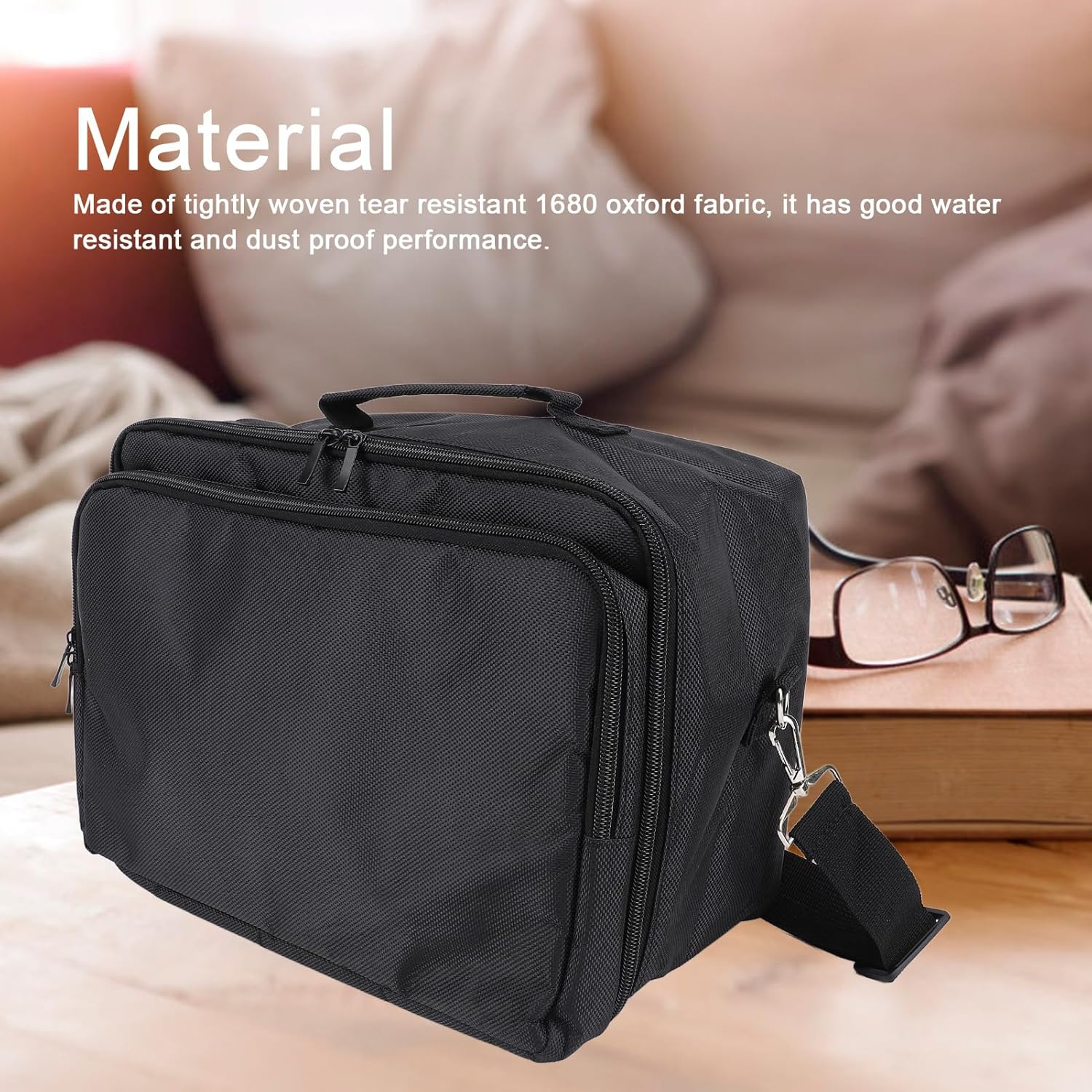 Large Capacity Game Console Travel Case with Adjustable Shoulder Strap, Shock Proof Water Resistant Oxford Cloth Protective Bag for Controller, Designed with 2 Separate Large image number 2